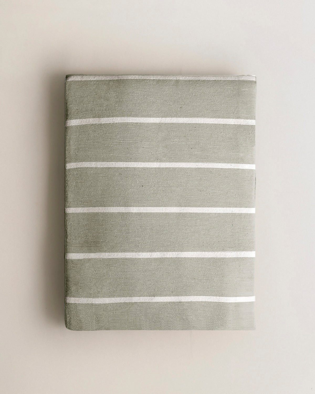 Multipurpose Wide Stripe Ottoman Dry Green