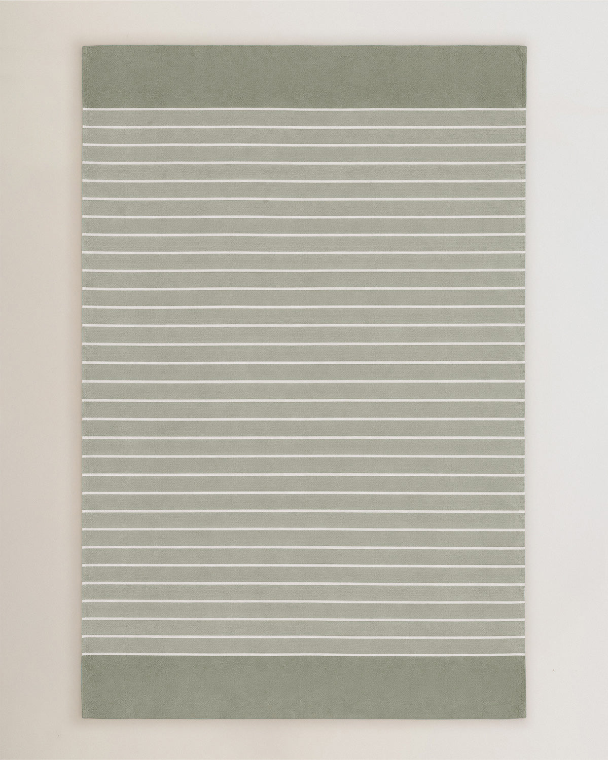 Multipurpose Wide Stripe Ottoman Dry Green