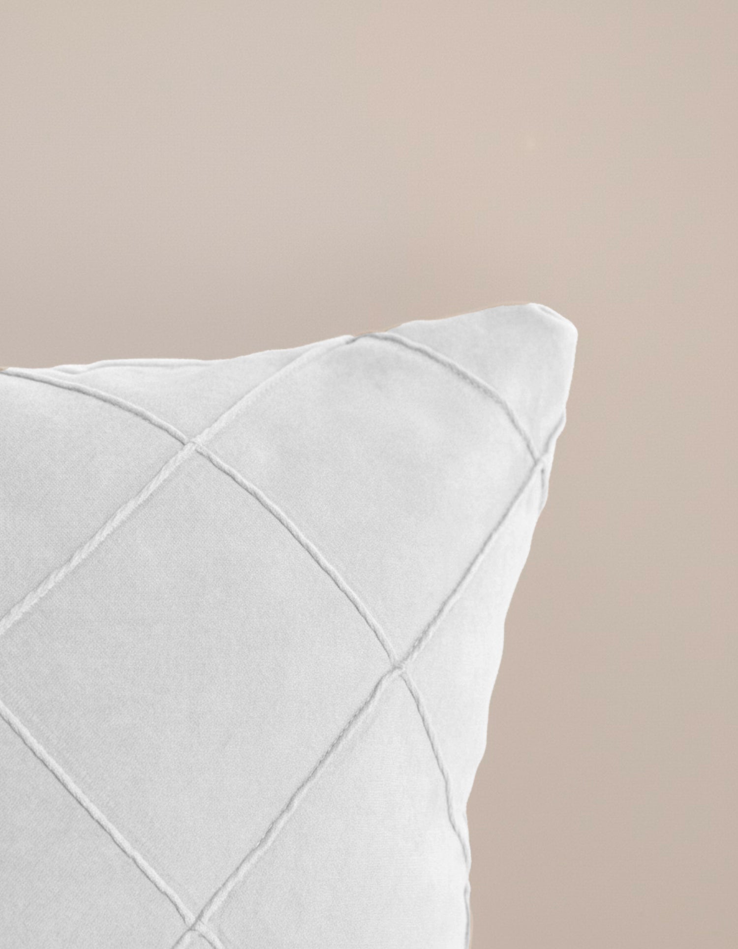 Cojín Terciopelo Algodón Rombo Blanco