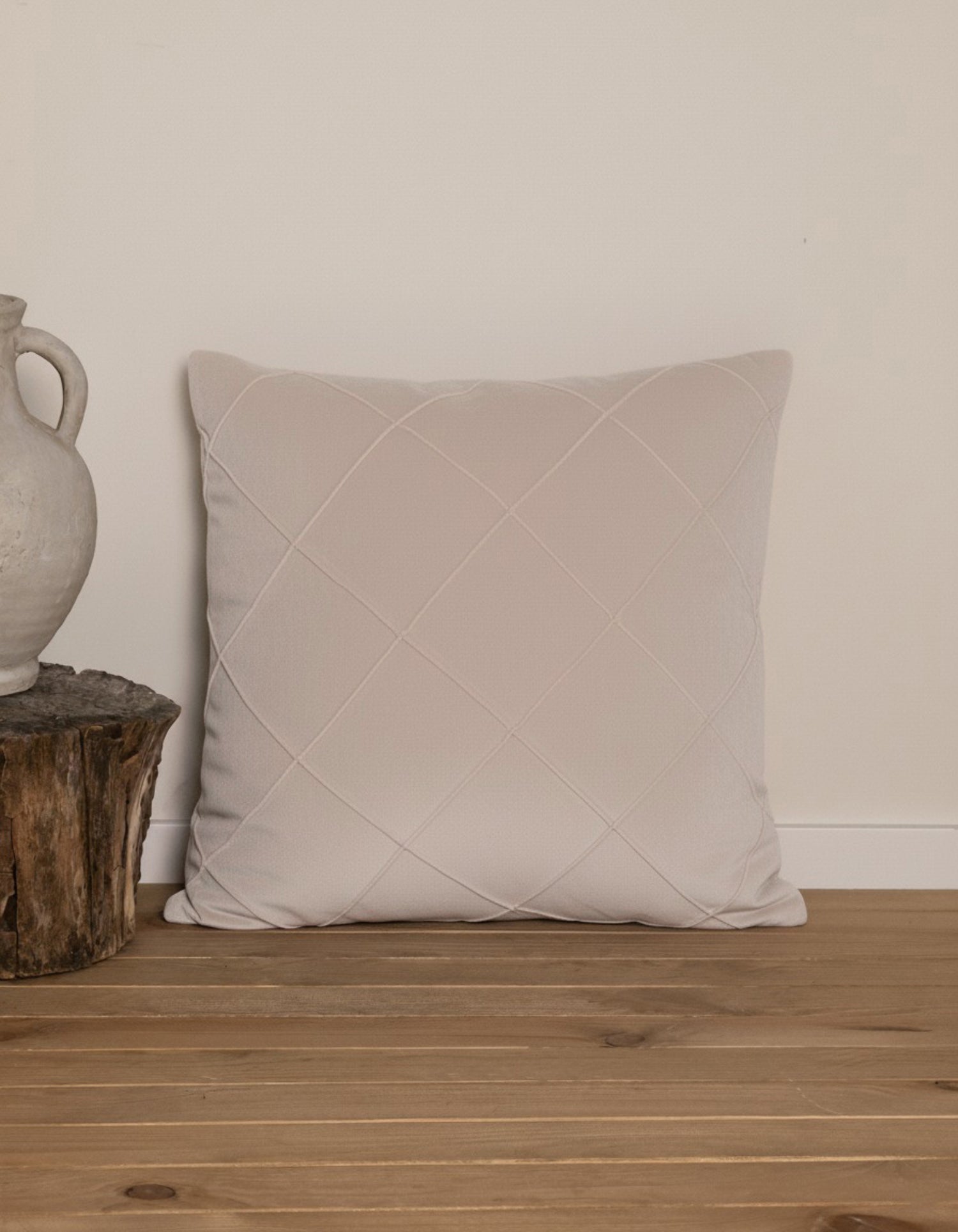 Cojín Terciopelo Algodón Rombo Topo