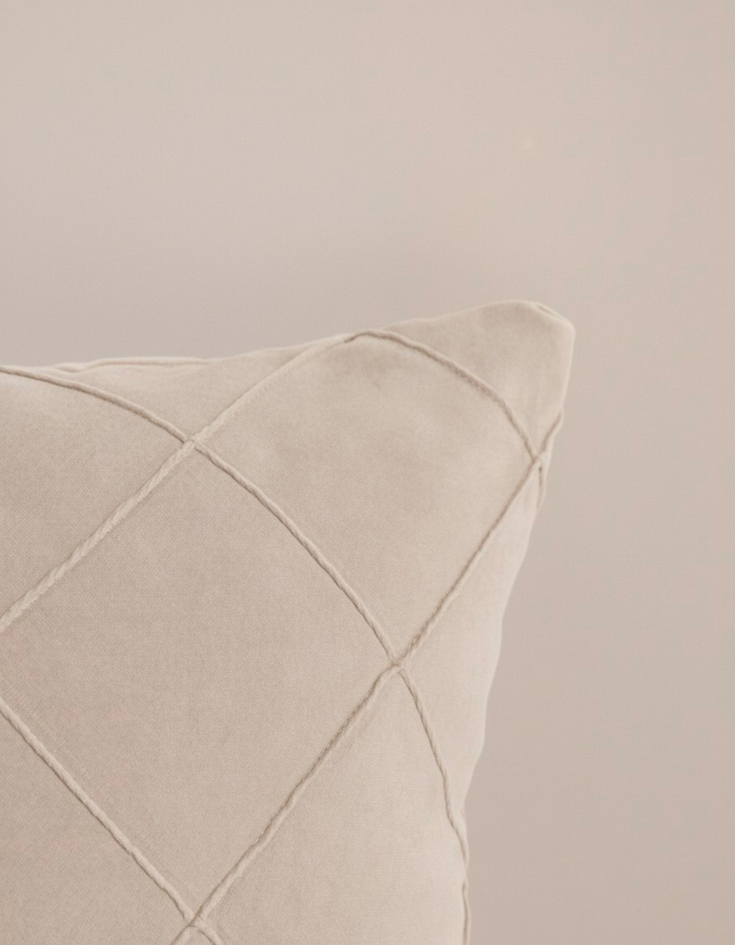 Cojín Terciopelo Algodón Rombo Topo