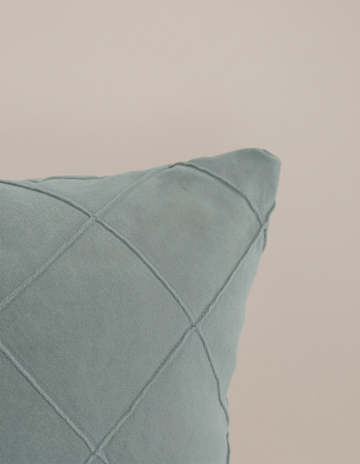 Cojín Terciopelo Algodón Rombo Verde Keike