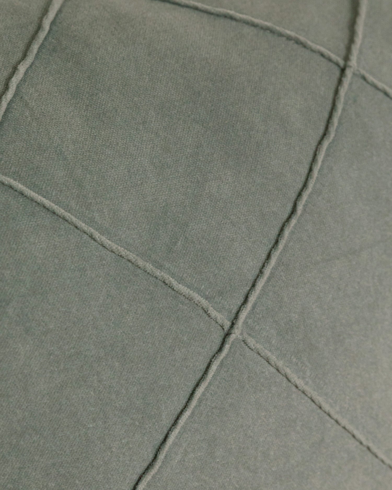 Cojín Terciopelo Algodón Rombo Verde Seco