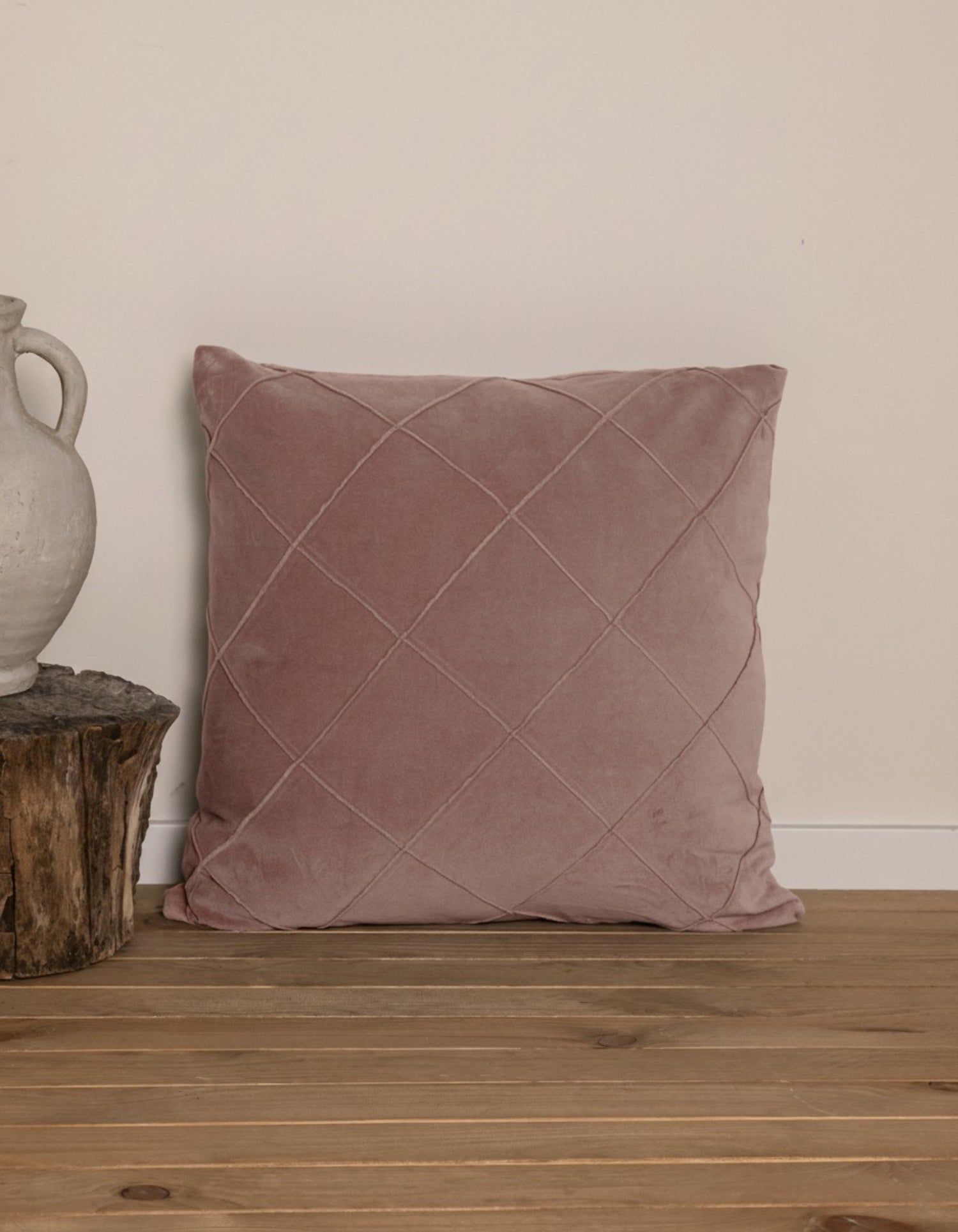 Cojín Terciopelo Algodón Rombo Rosette