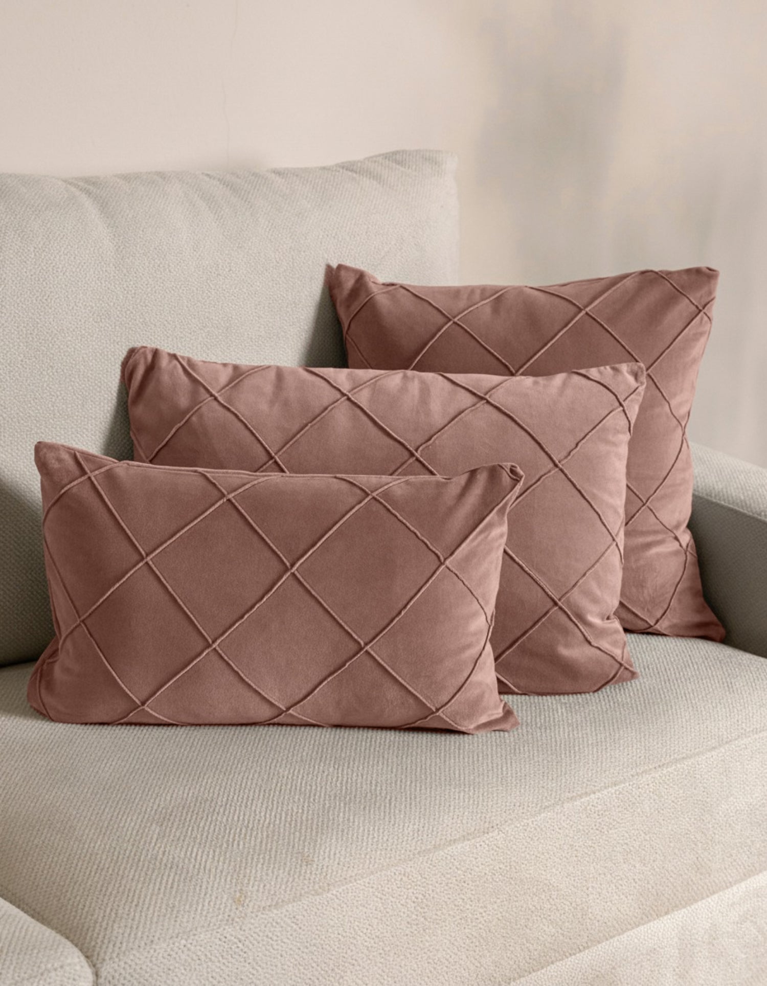 Cojín Terciopelo Algodón Rombo Rosette