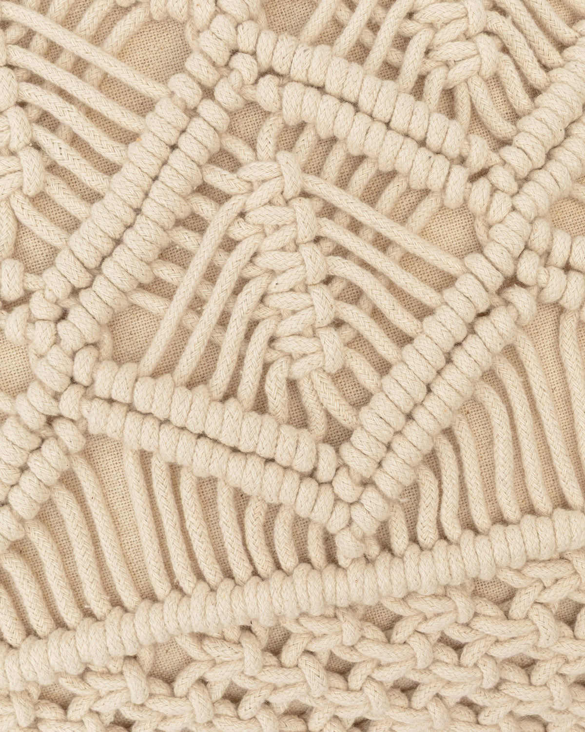 Cojín algodón macrame cleto natural