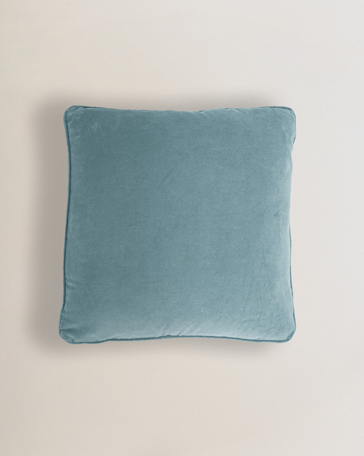 Cojín algodón terciopelo azul keike