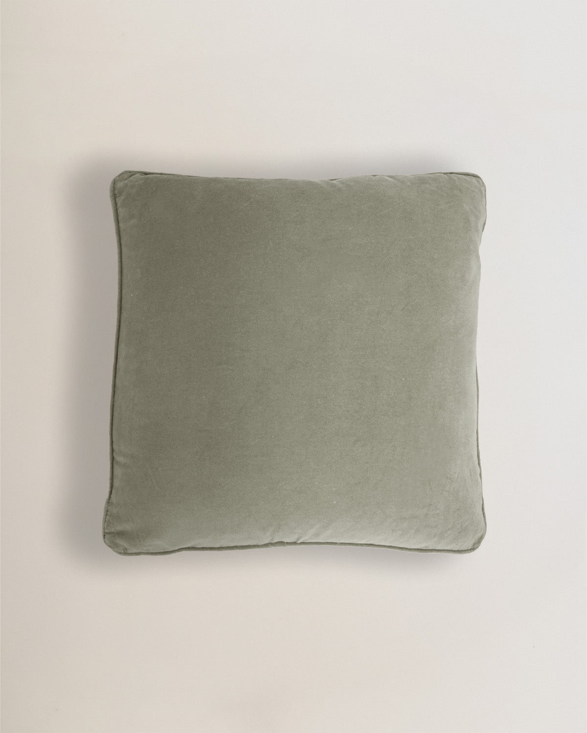 Cojín algodón terciopelo verde seco
