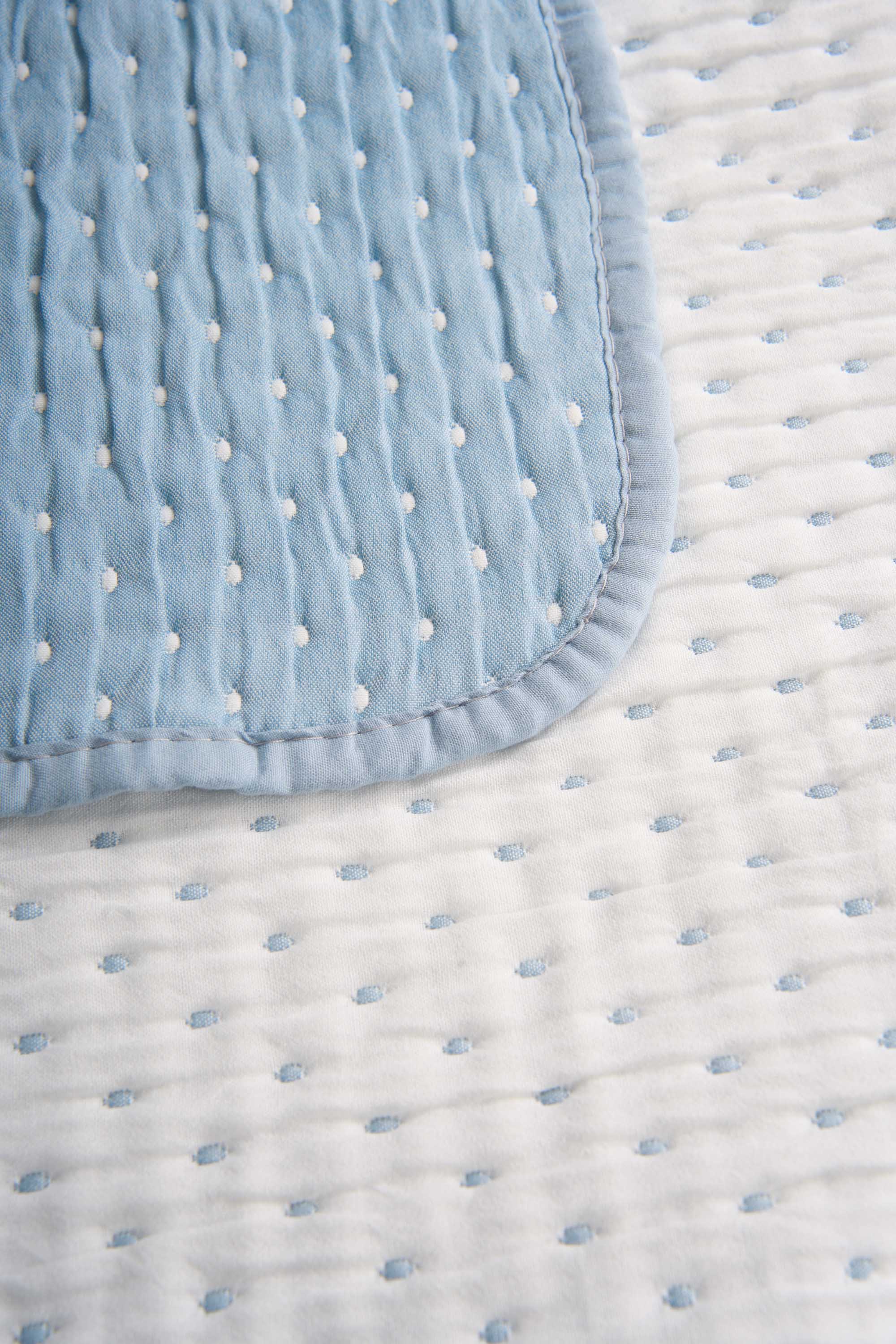 Colcha doble tela jacquard punto indigo