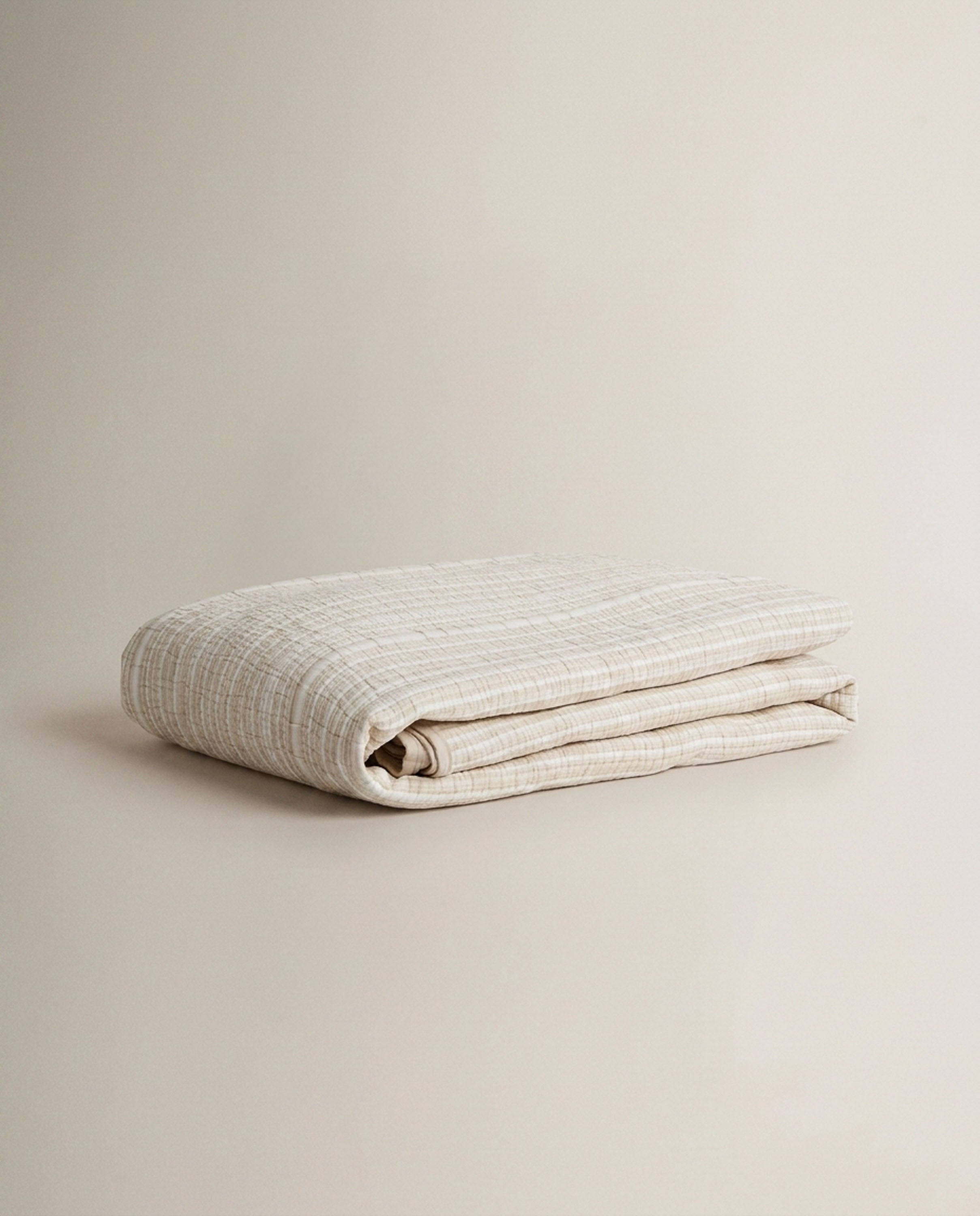 Colcha doble tela jacquard oli arena