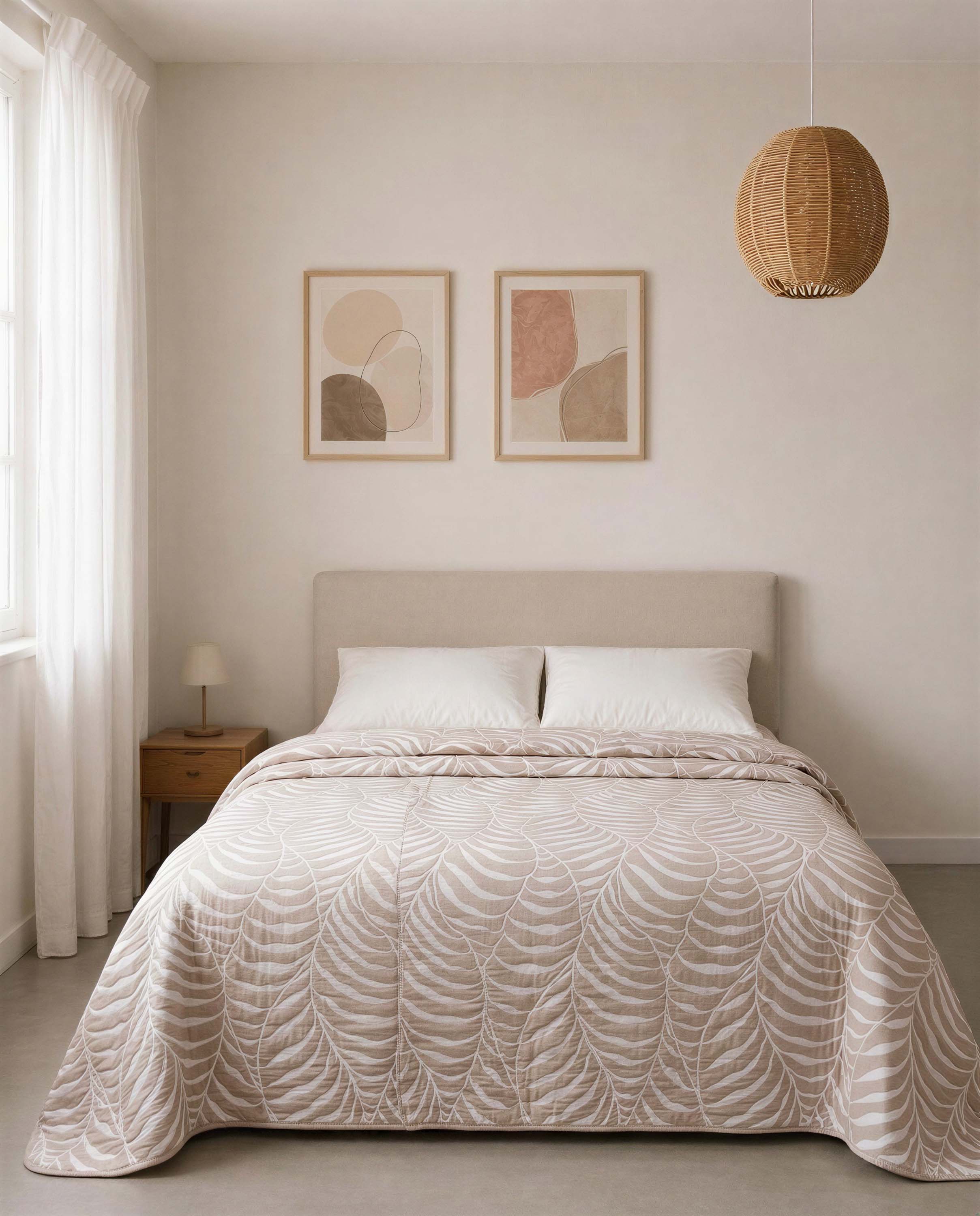 Colcha doble tela jacquard liri topo