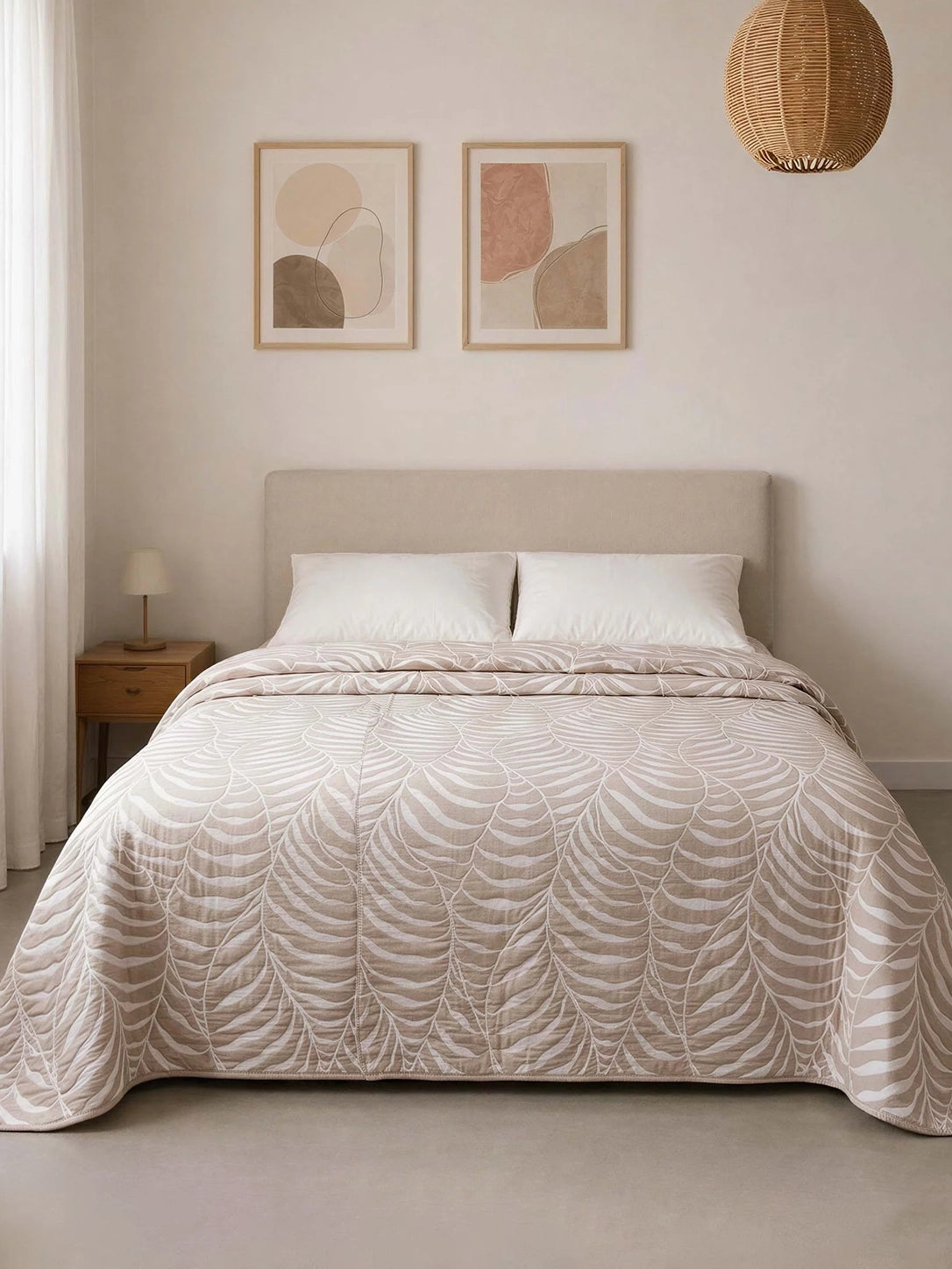 Colcha doble tela jacquard liri topo