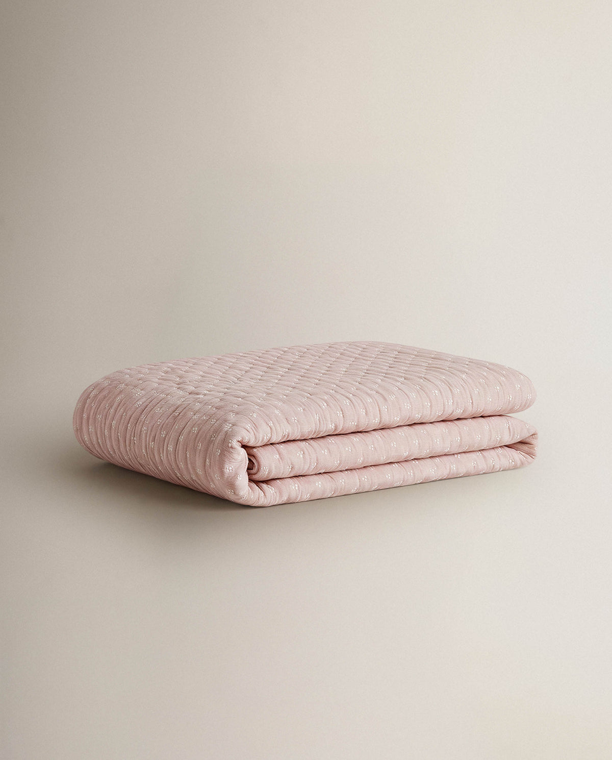 Colcha doble tela algodón jacquard trial rosa keike