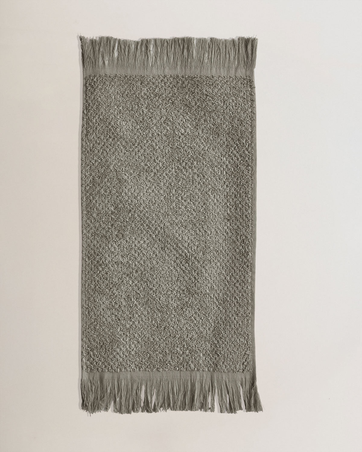 Chenille Towel with Fringe, Plain, 550g, Dry Green