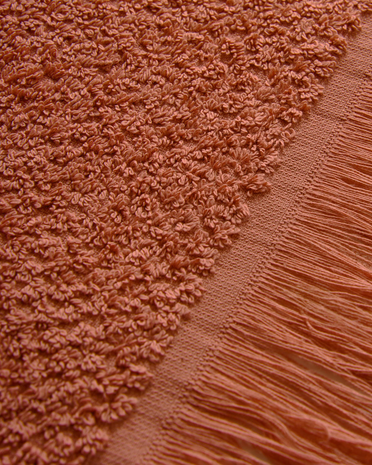 Plain Chenille Towel with Fringe, 550g, Caldera