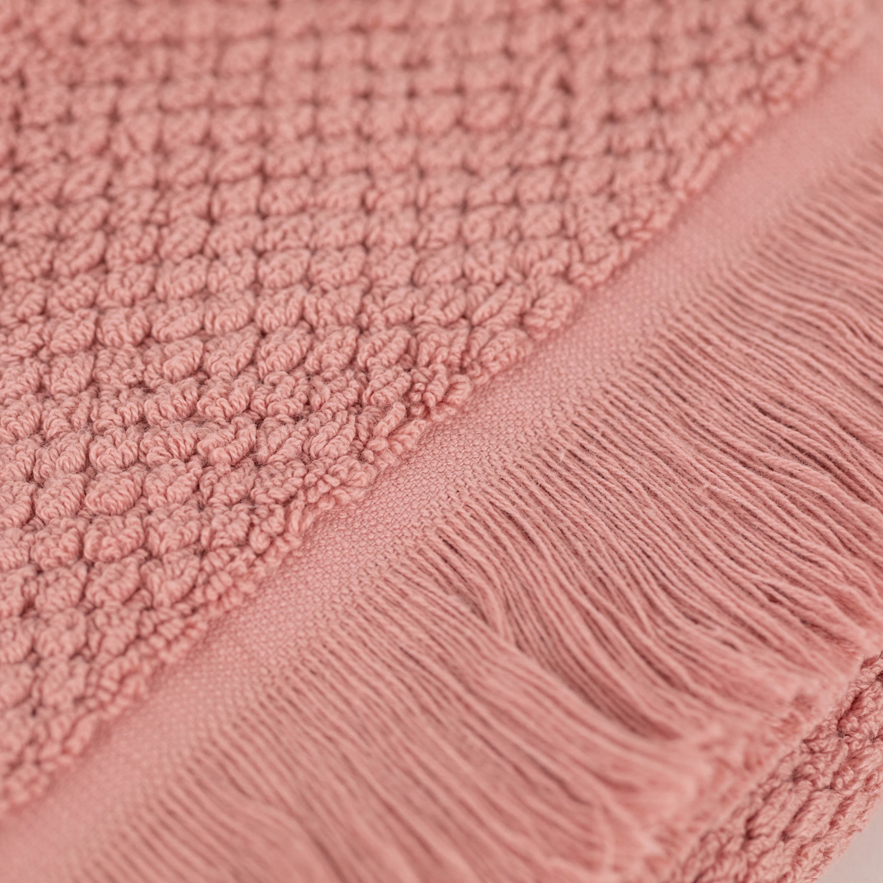 Alfombrin franges rico rico nido liso 870gr Rosa Keike