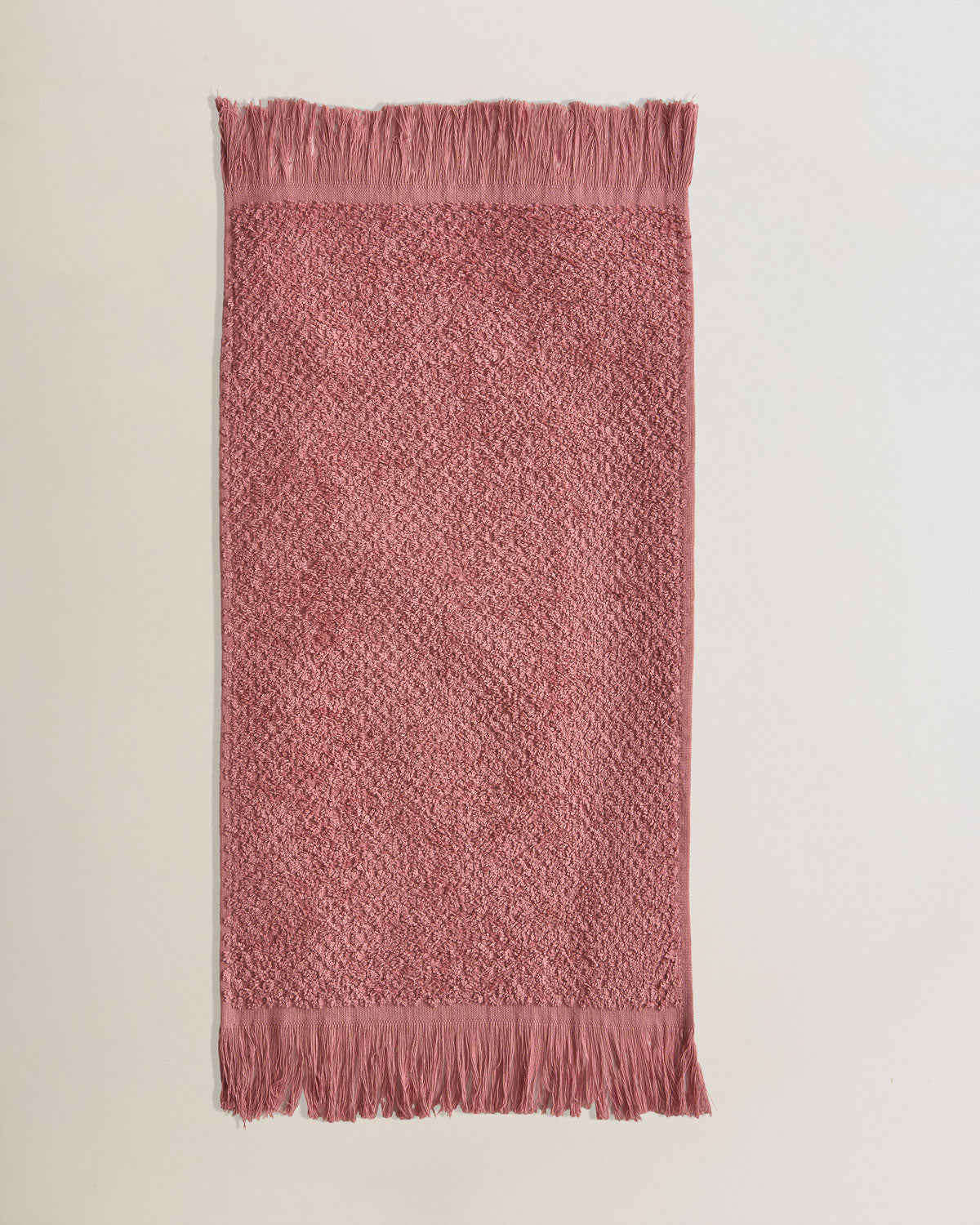 Serviette chenille à franges, unie, 550 g, rose, Keike