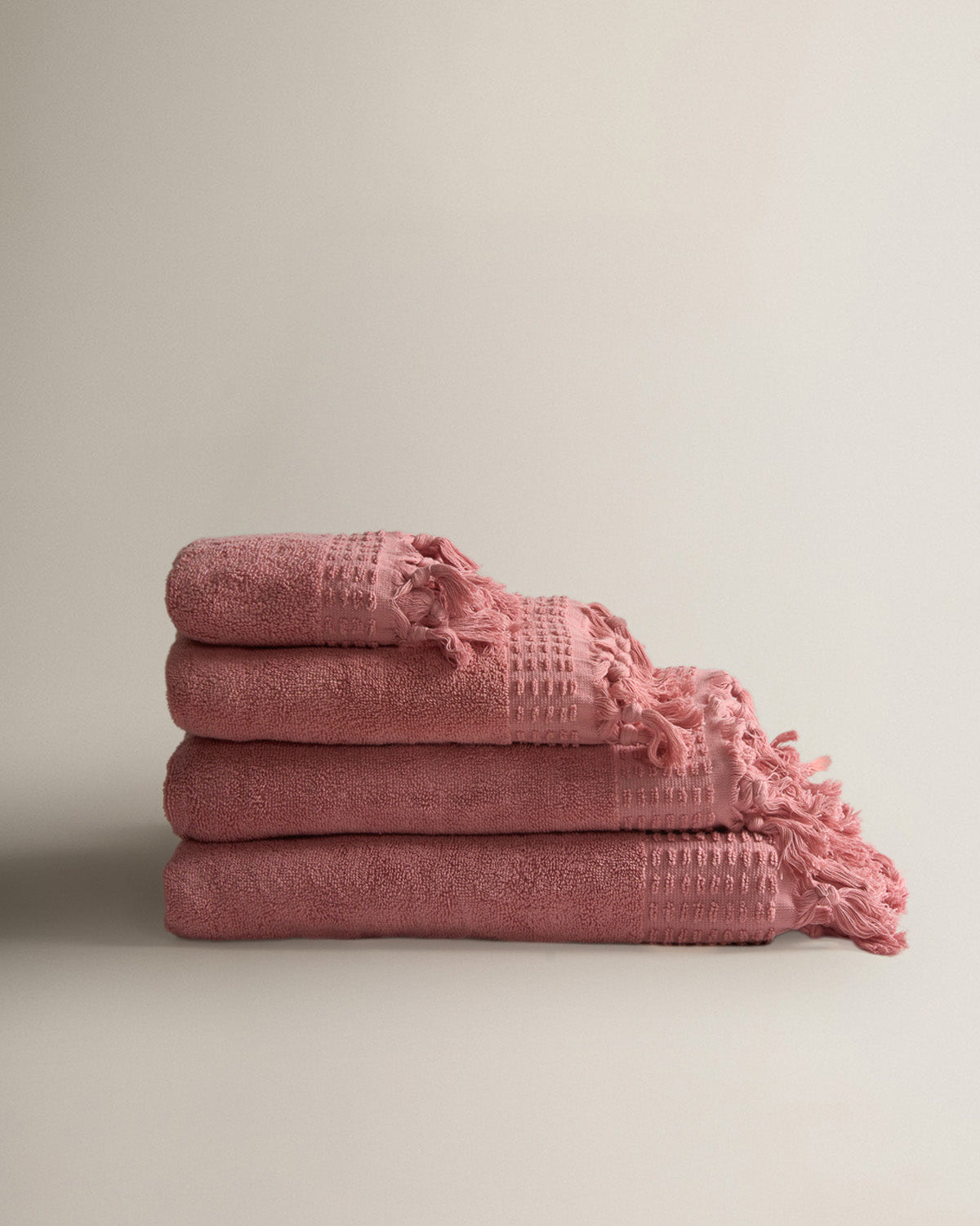 Toalla Flecos Lisa 550g Rosa Baby