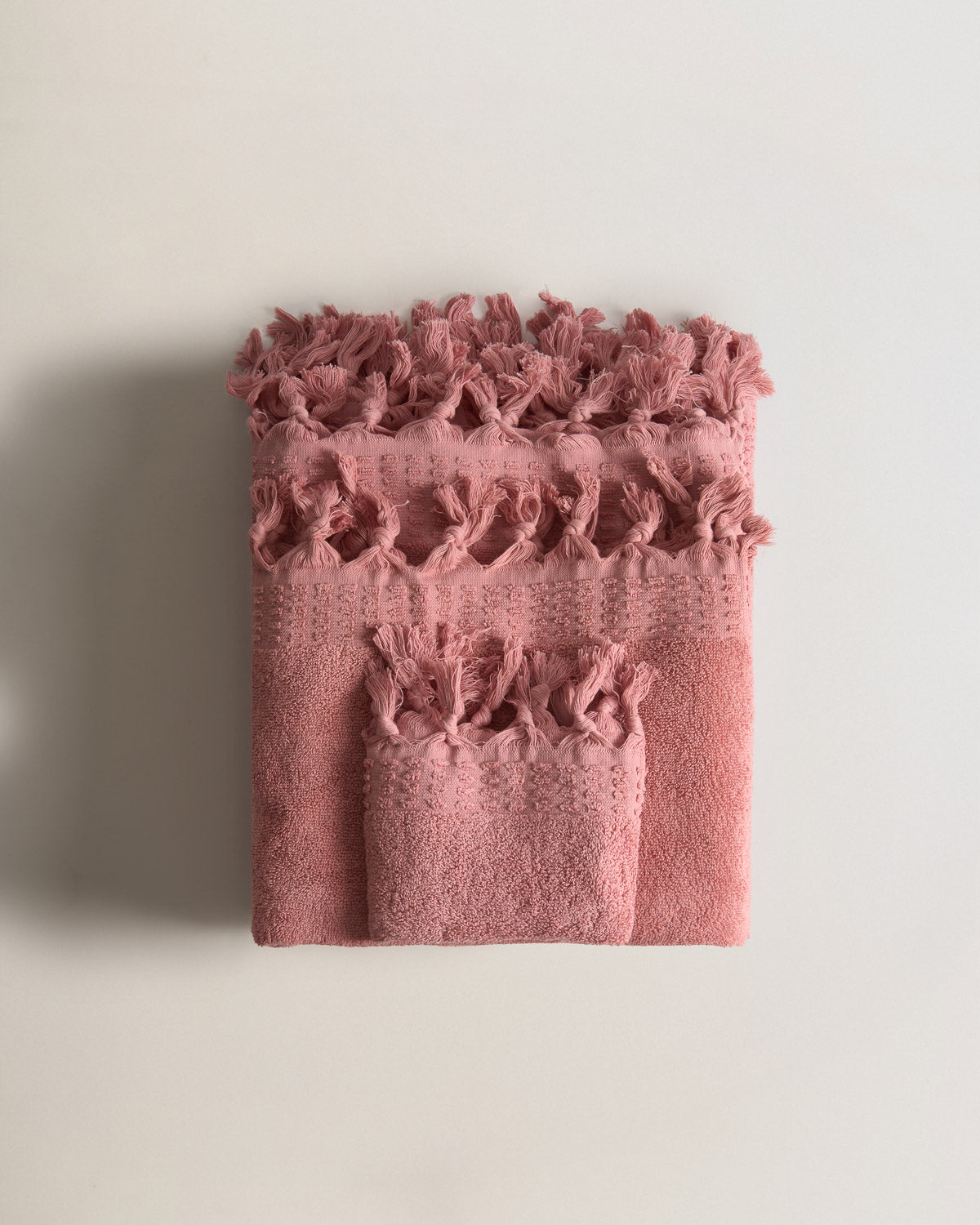 Toalla Flecos Lisa 550g Rosa Baby