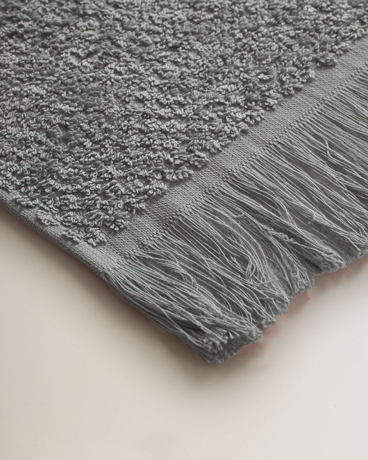 Chenille Towel with Fringe, Plain, 550g, Blue, Keike