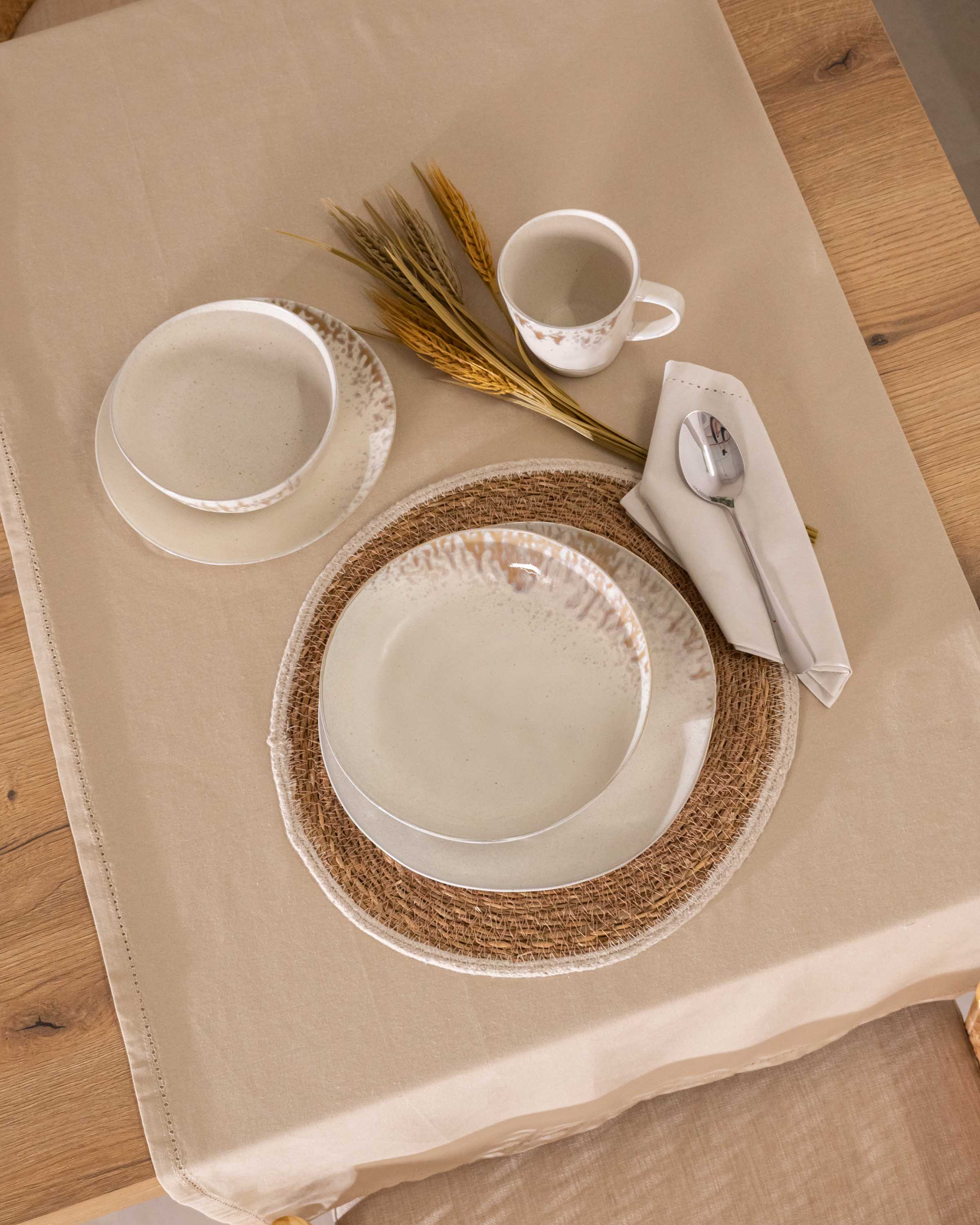 Plato postre gres clauvelia envejecido