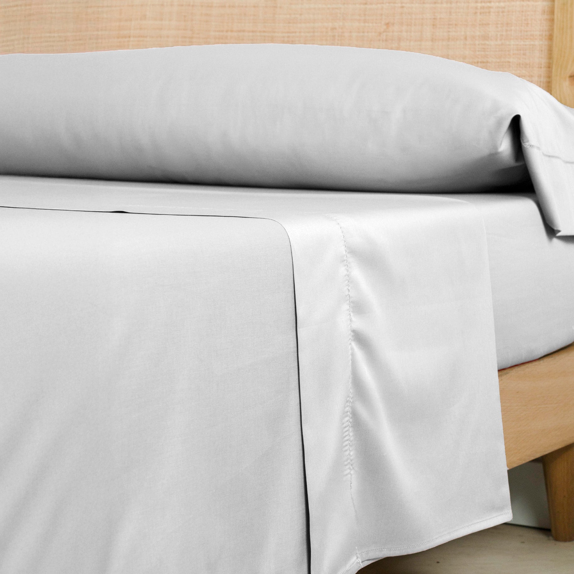 Bajera Algodón Satén Home Gris Claro