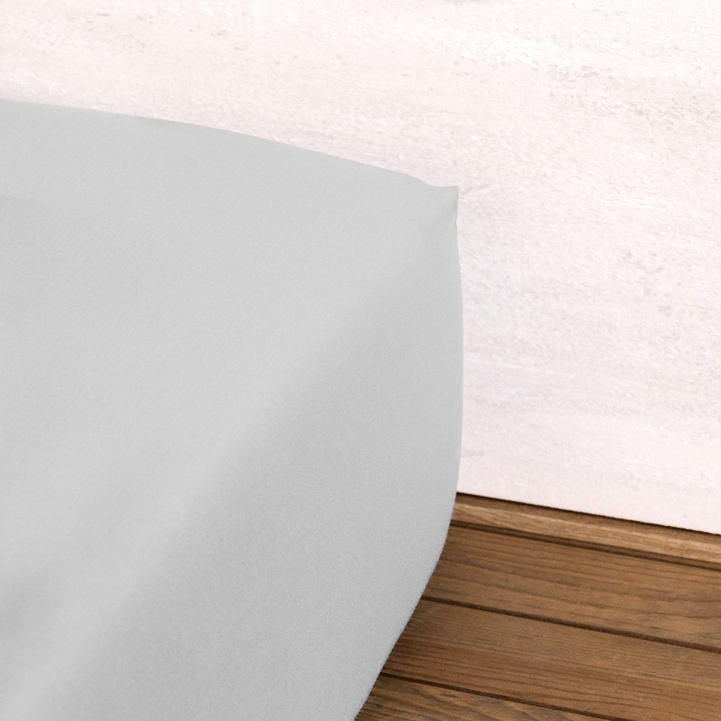 Lençol ajustável Algodão Satén Home Cinza Claro