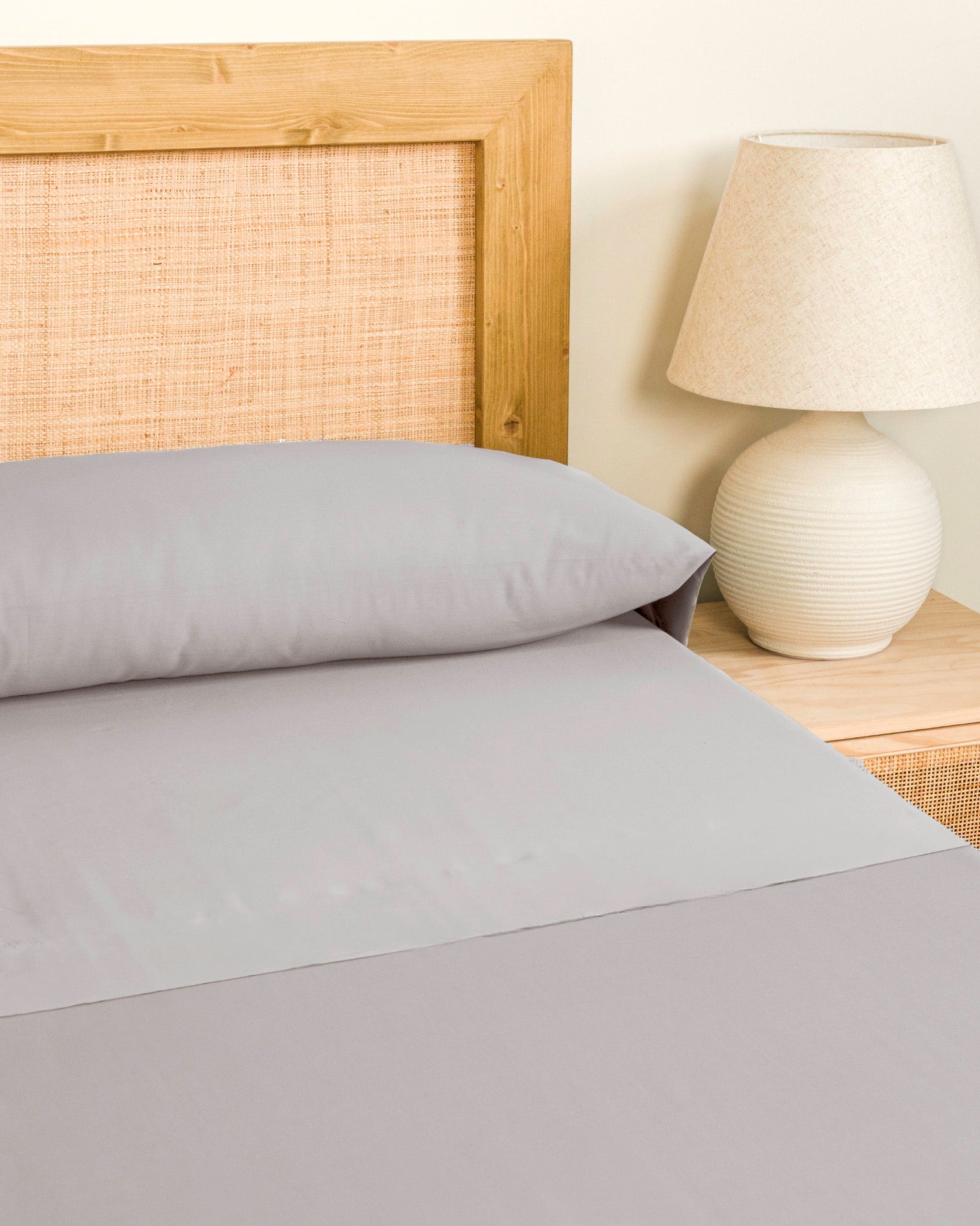 Joc de Llençols Setí amb Vainica Llisses Gris Clar