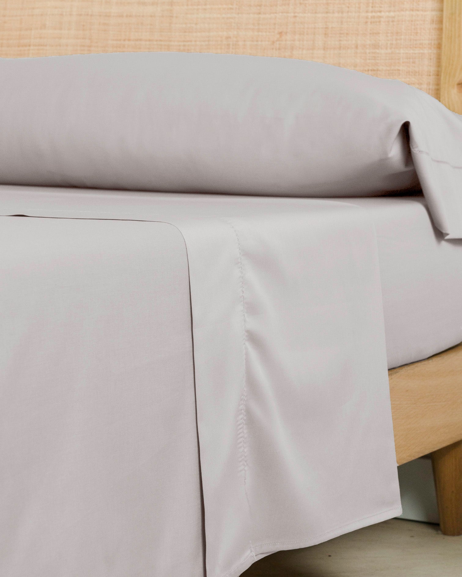 Joc de Llençols Setí amb Vainica Llisses Gris Clar