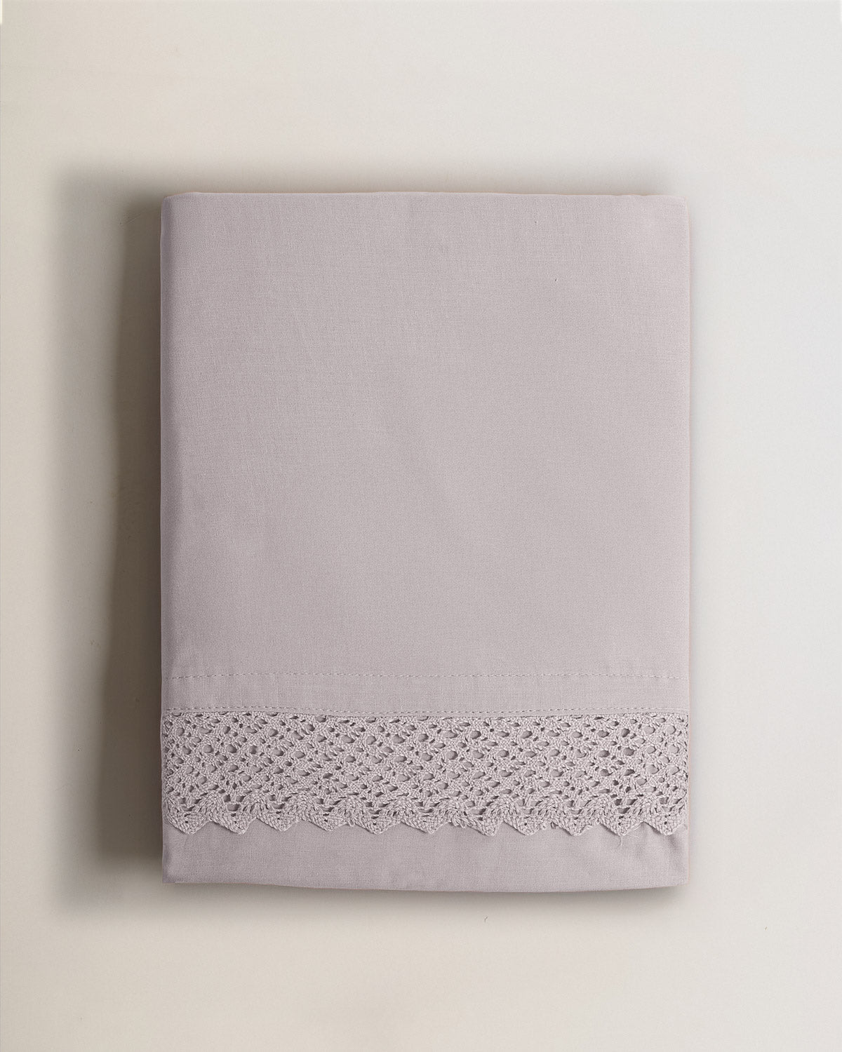 Juego de Sábanas Aplique Lisas Gris Claro