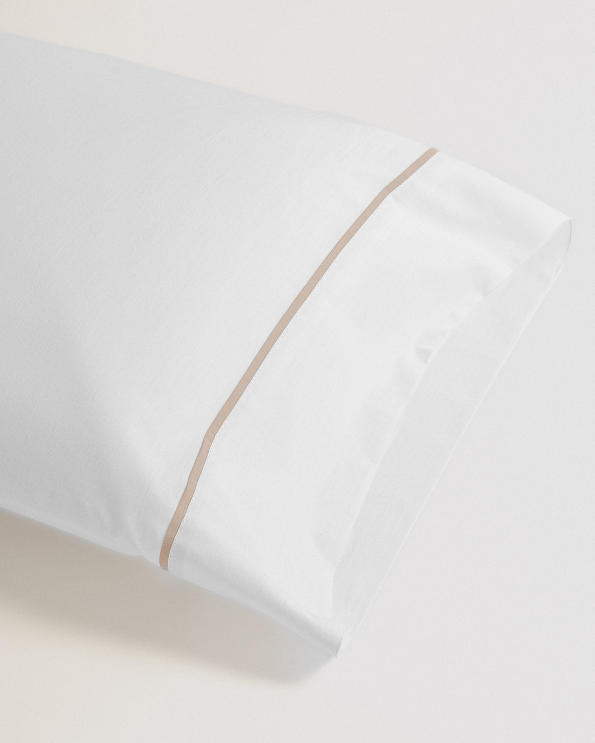 Funda de Almohada Algodón Percal con vivos Blanco