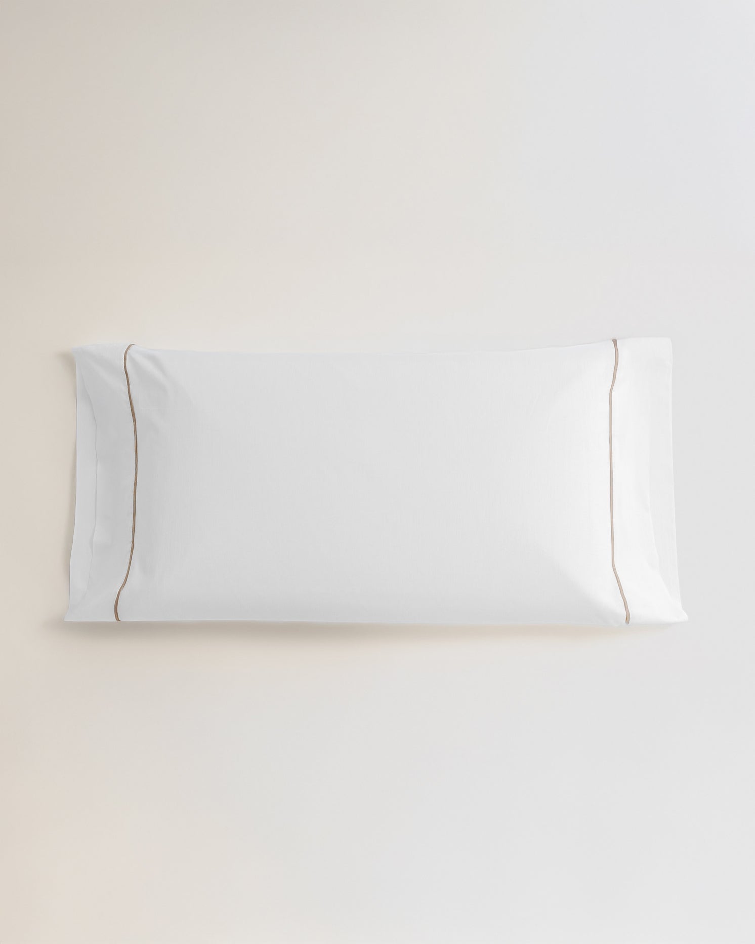 Funda de Almohada Algodón Percal con vivos Blanco