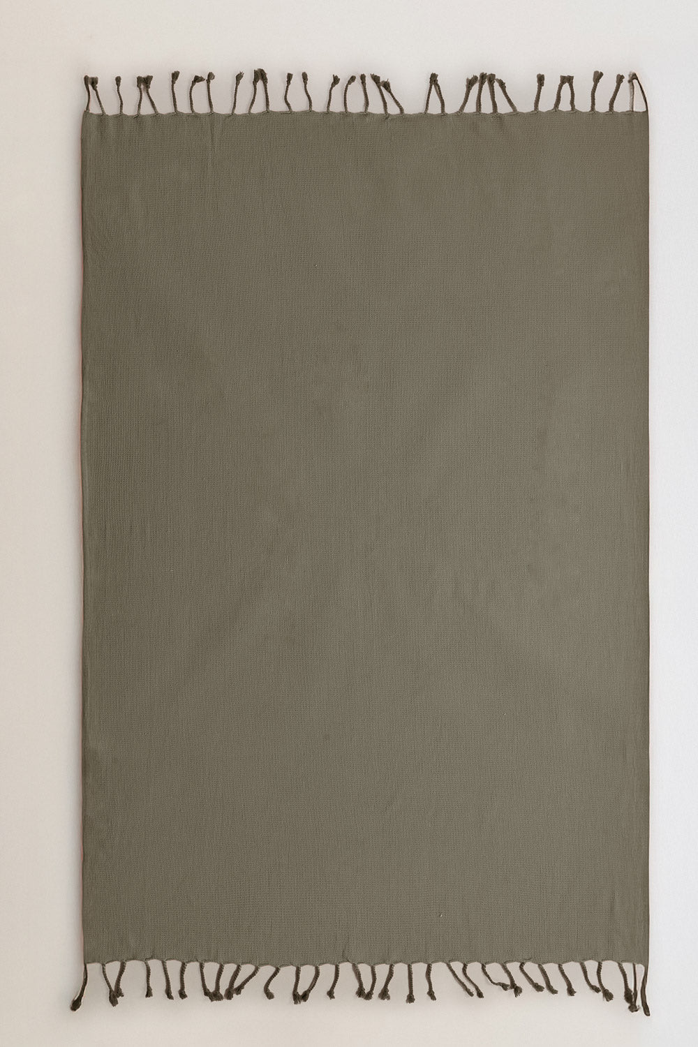 Plaid algodón waffle verde seco