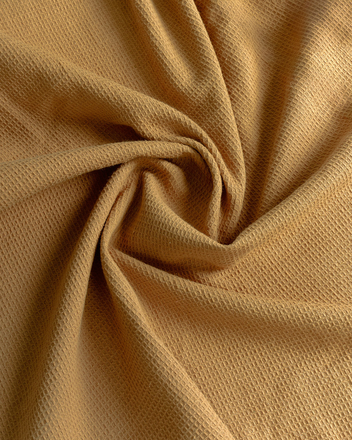 Plaid algodón waffle ocre