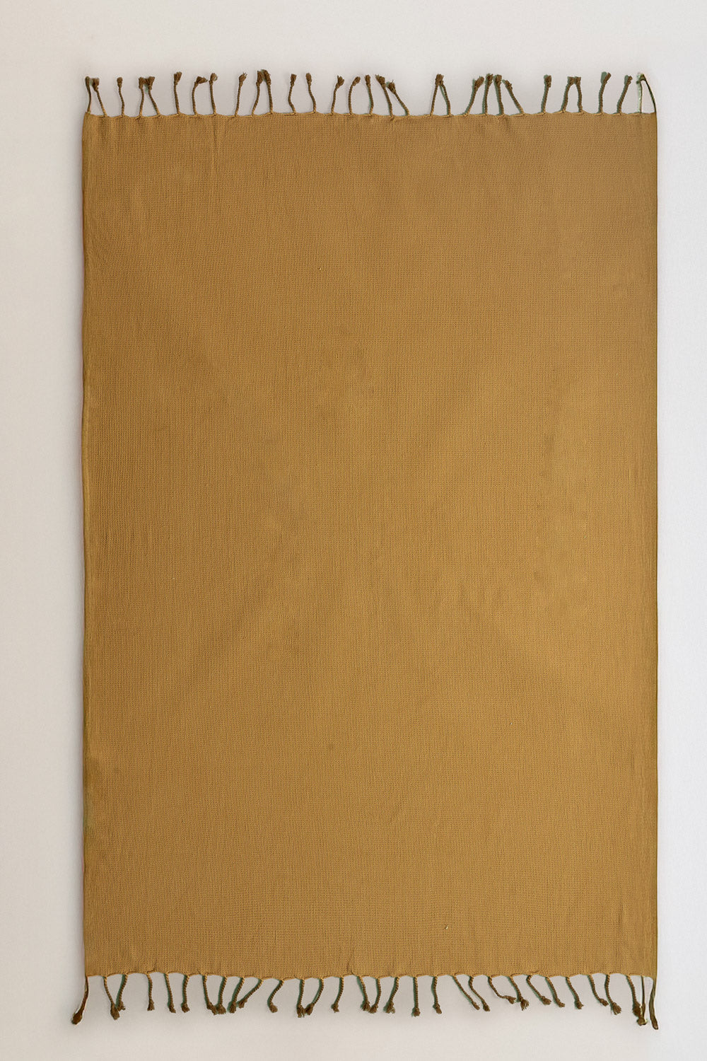 Plaid algodón waffle ocre