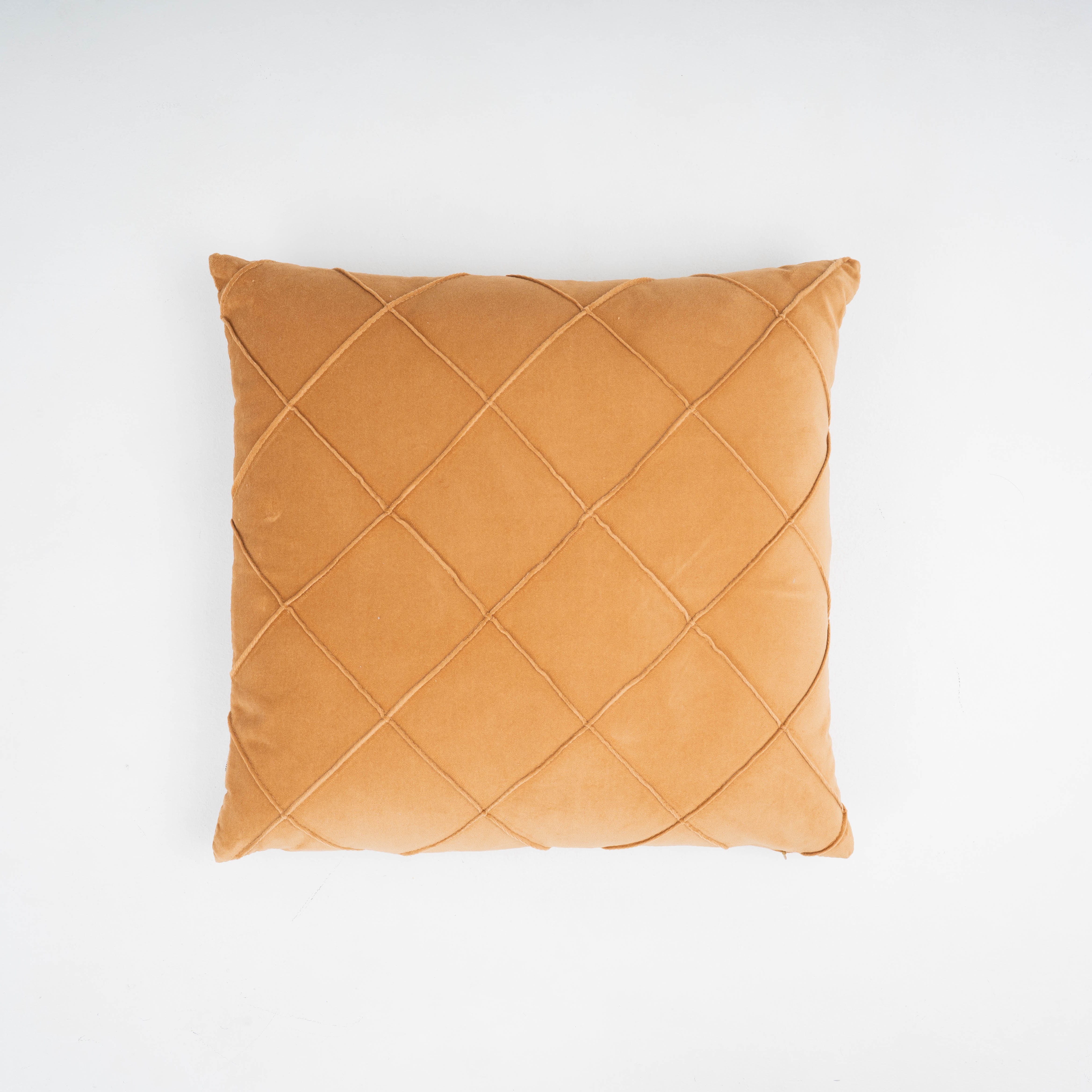 Coixí Vellut Cotó Rombe Ocre