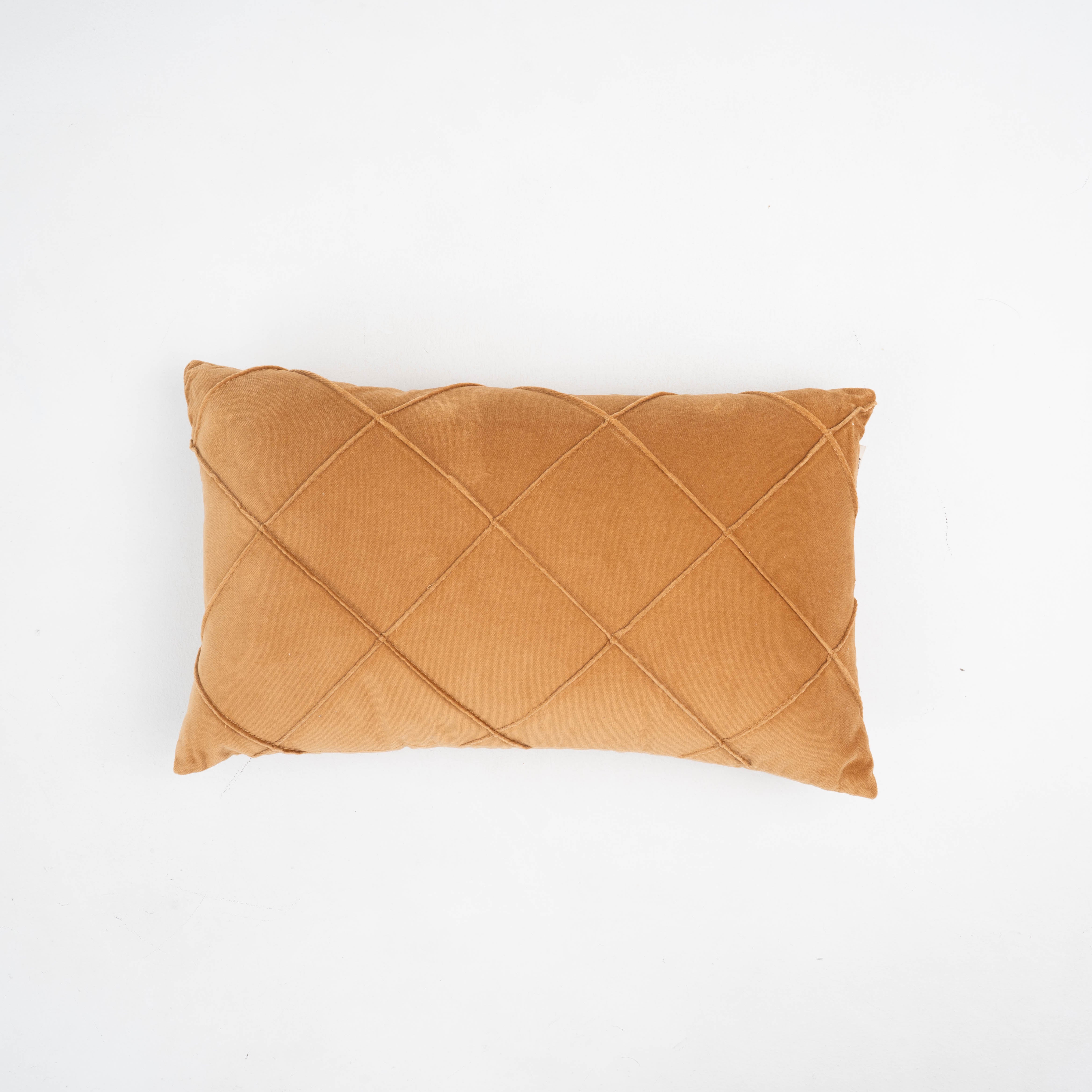 Coixí Vellut Cotó Rombe Ocre