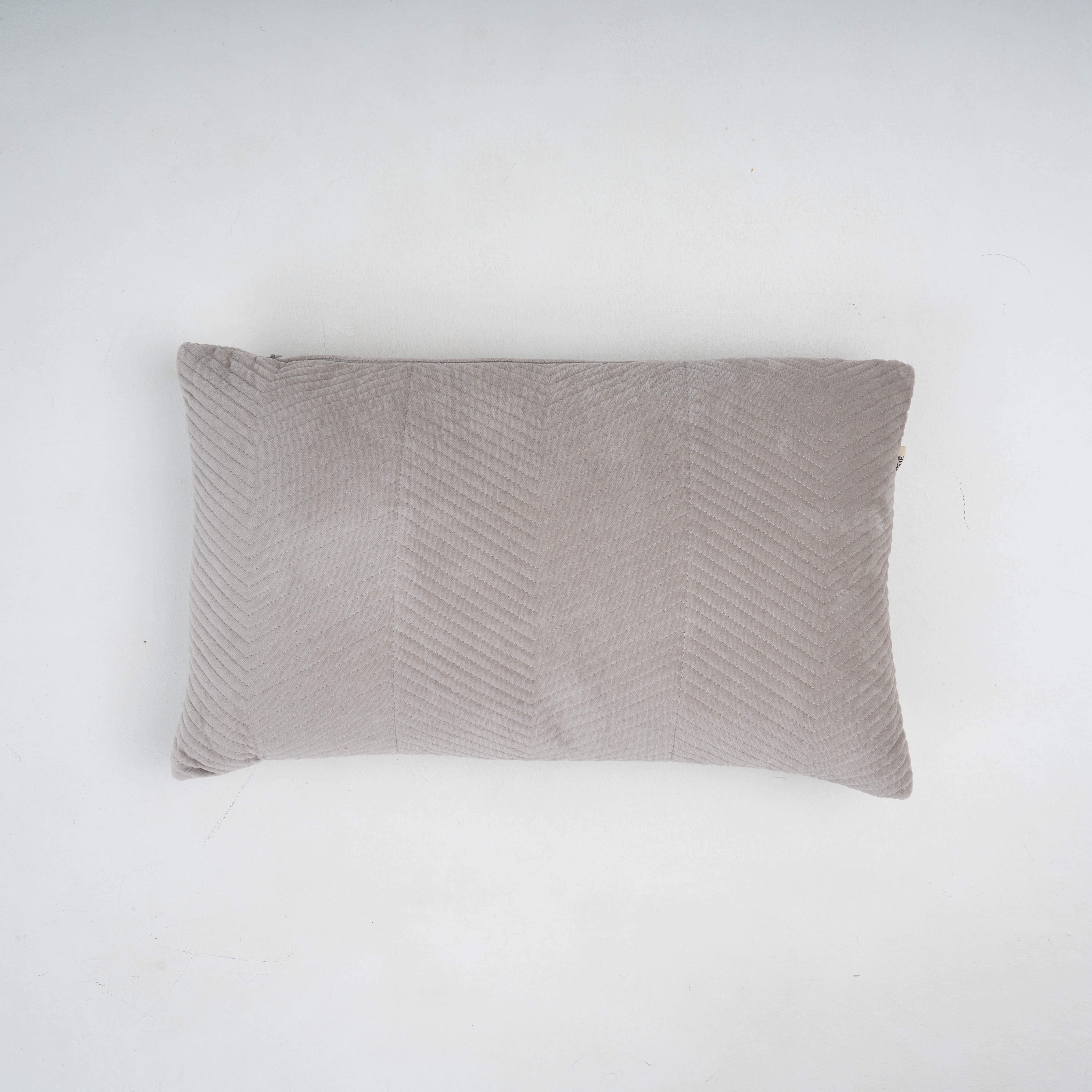 Coixí Vellut Cotó Hongria Gris Clar