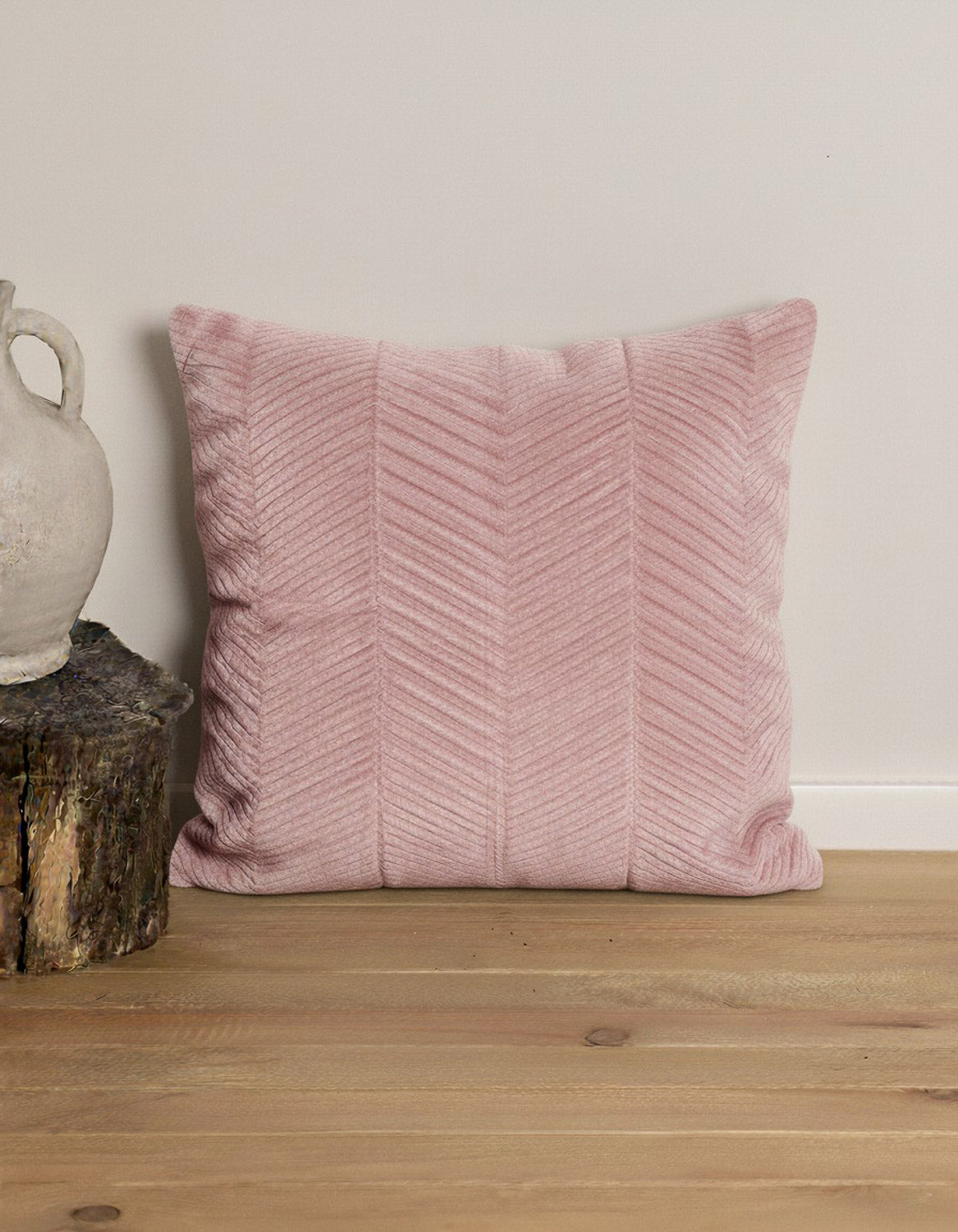 Cojín terciopelo algodón Hungria Rosa Keike