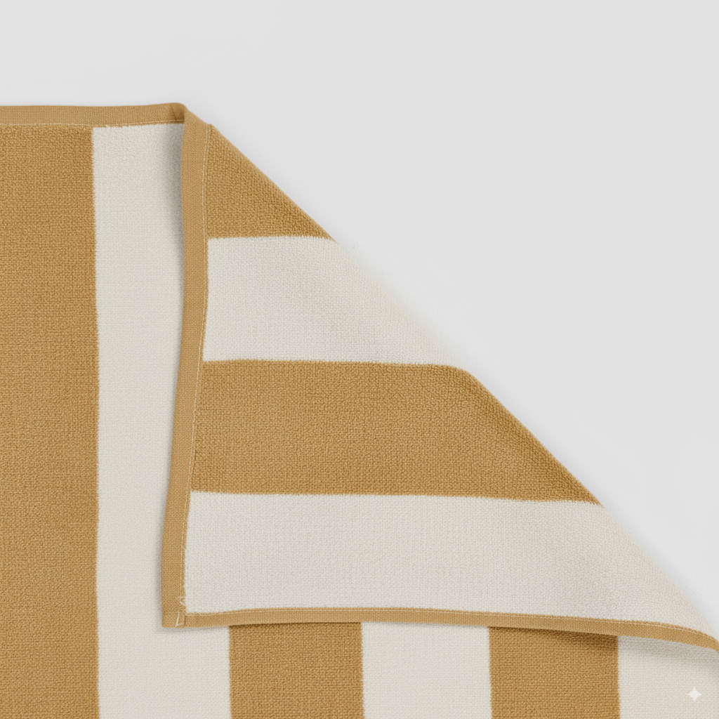 Toalla playa agodón rayas ocre (400 gr/m²)