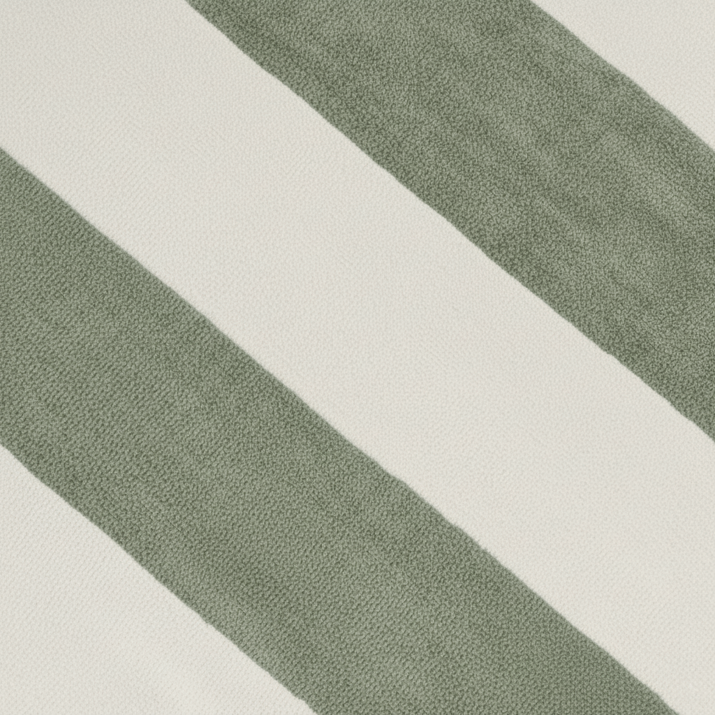 Toalla playa algodón rayas verde seco (400 gr/m²)