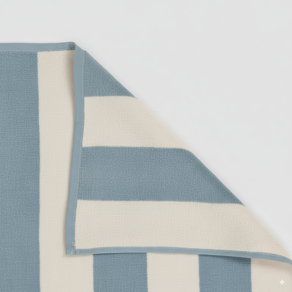 Toalla playa agodón rayas azul vaquero (400 gr/m²)