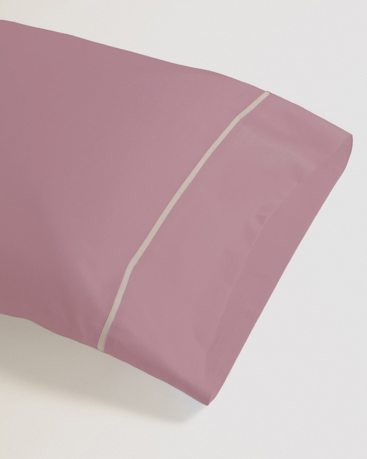 Funda de Almohada Algodón Percal con vivos Morado Seco