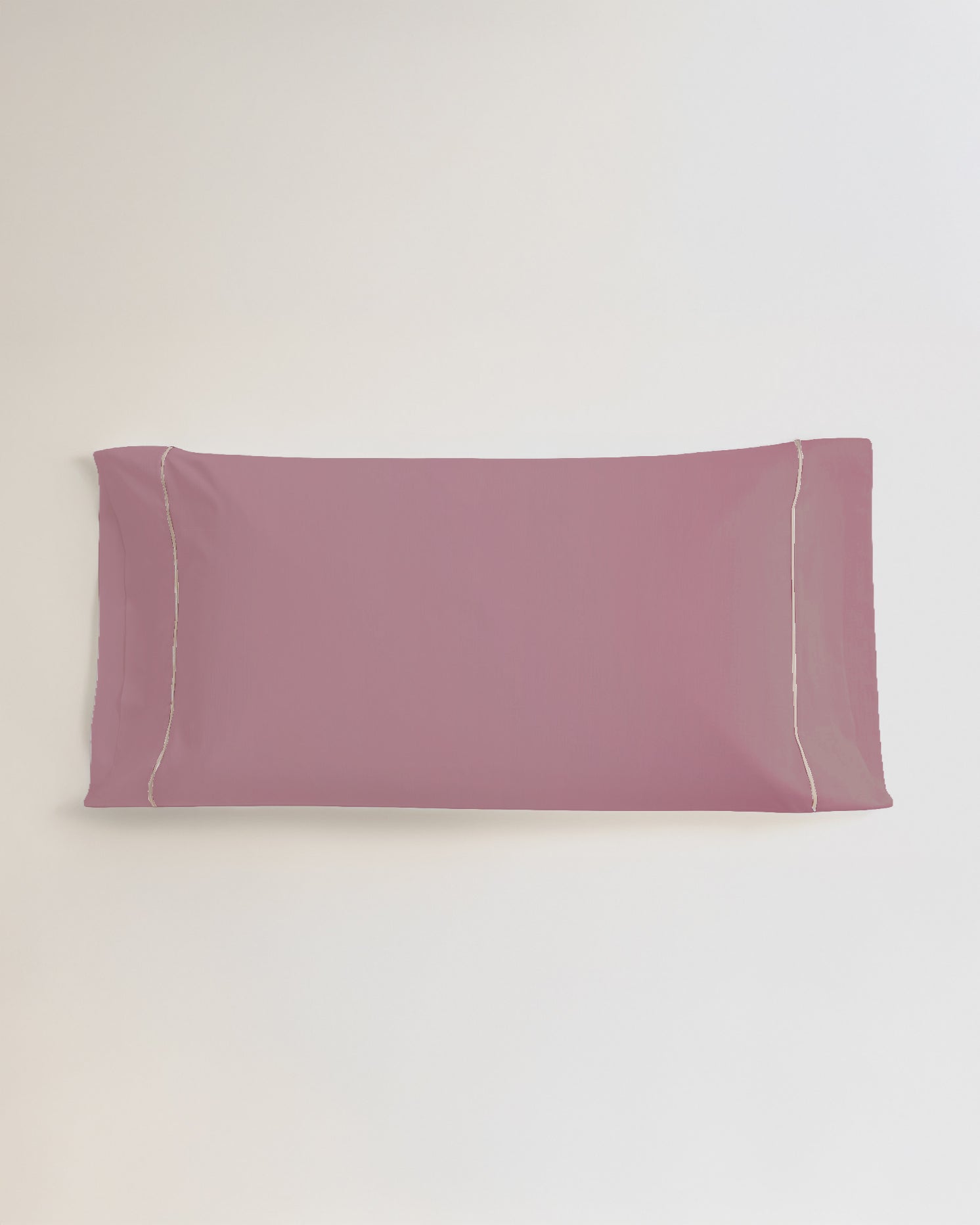 Funda de Almohada Algodón Percal con vivos Morado Seco