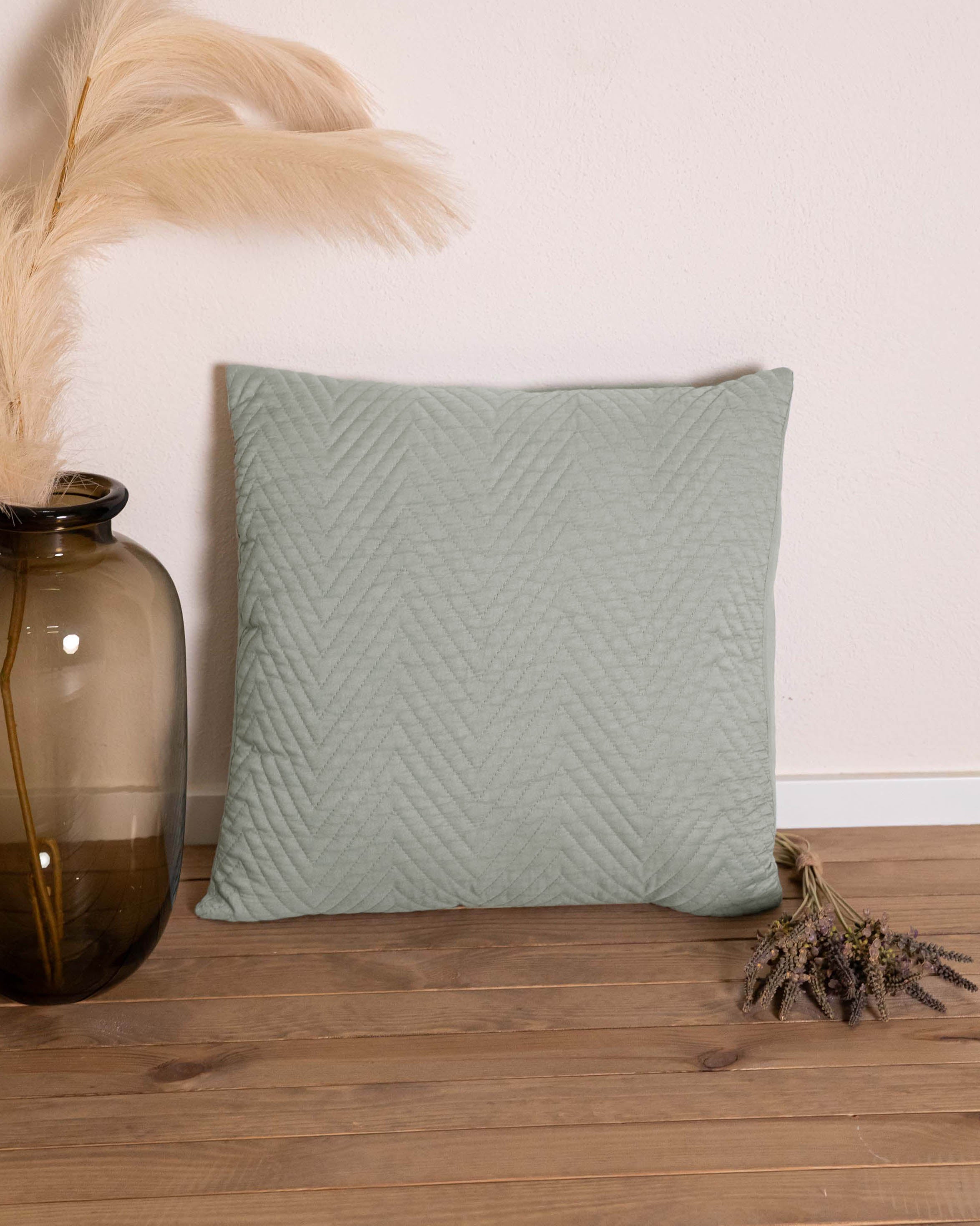 Cojín Efecto Desgastado Hungría Verde Keike