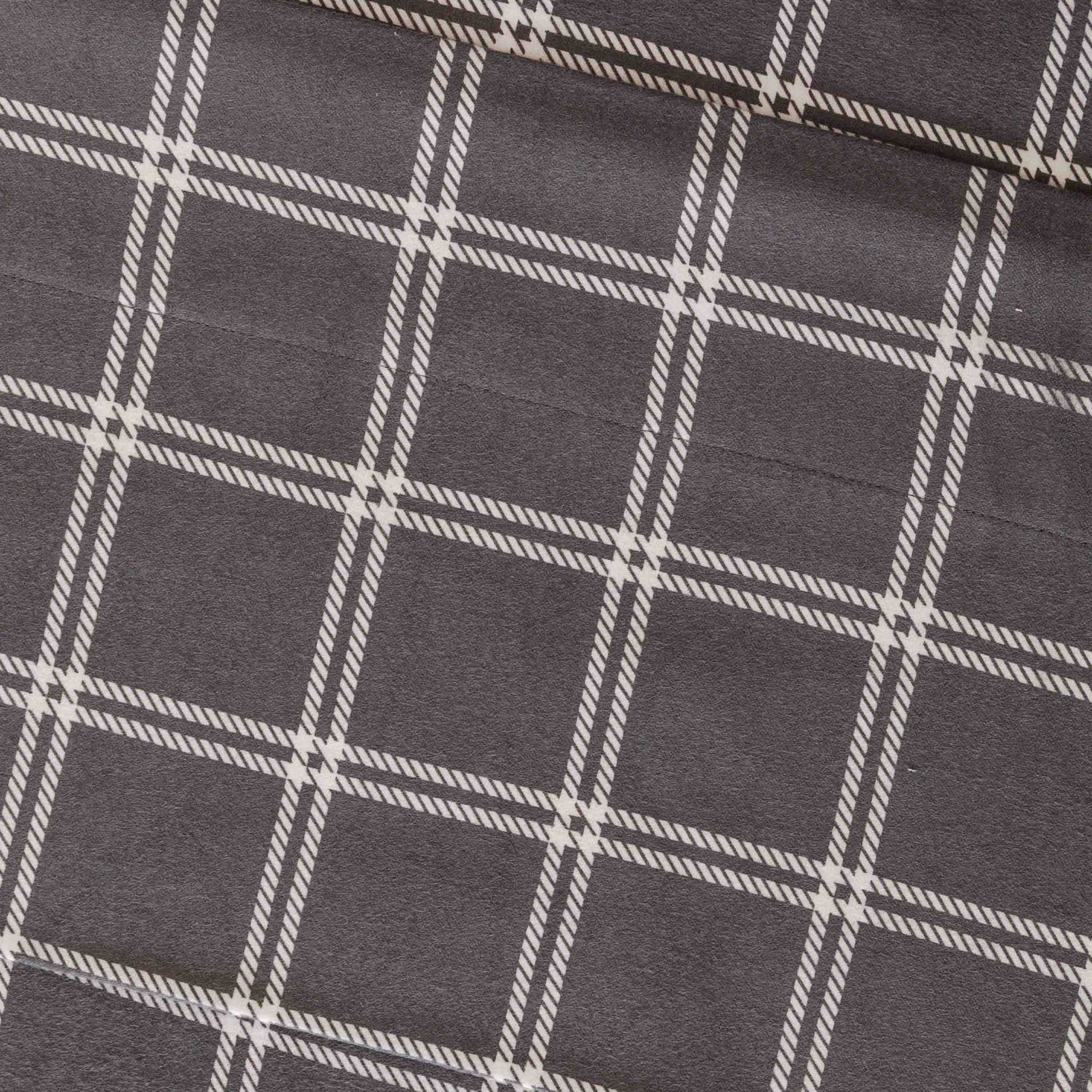 Juego de Sábanas Franela Cuadro Nitari Gris Claro