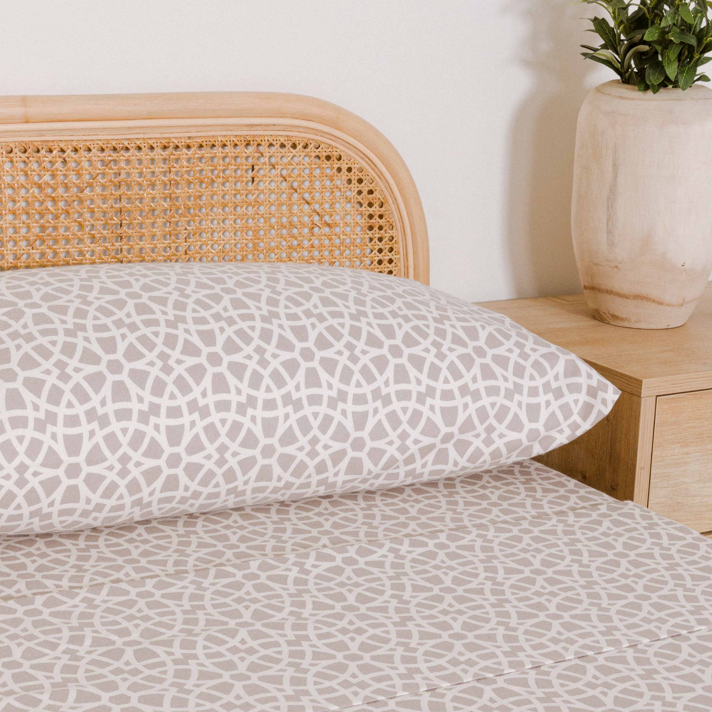 Juego de Sábanas Franela Galisteo Gris Claro