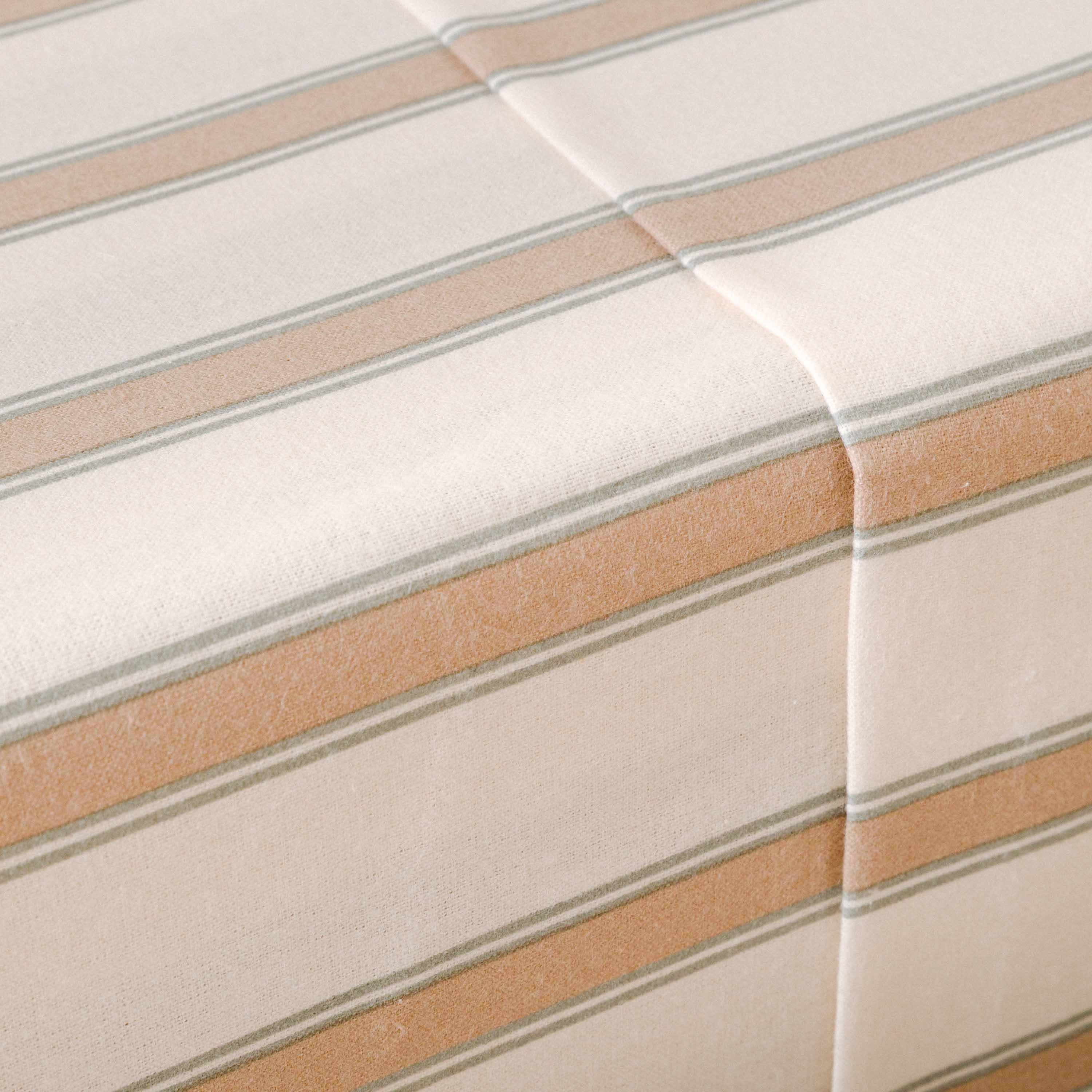 Juego de Sábanas Franela Raya Sitges verde seco - topo