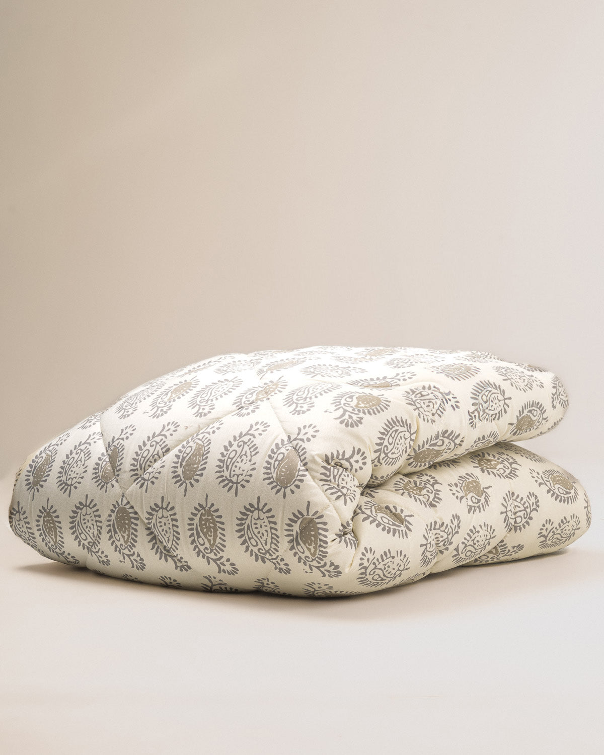 Edredón estampado Indonesia Gris/Verde