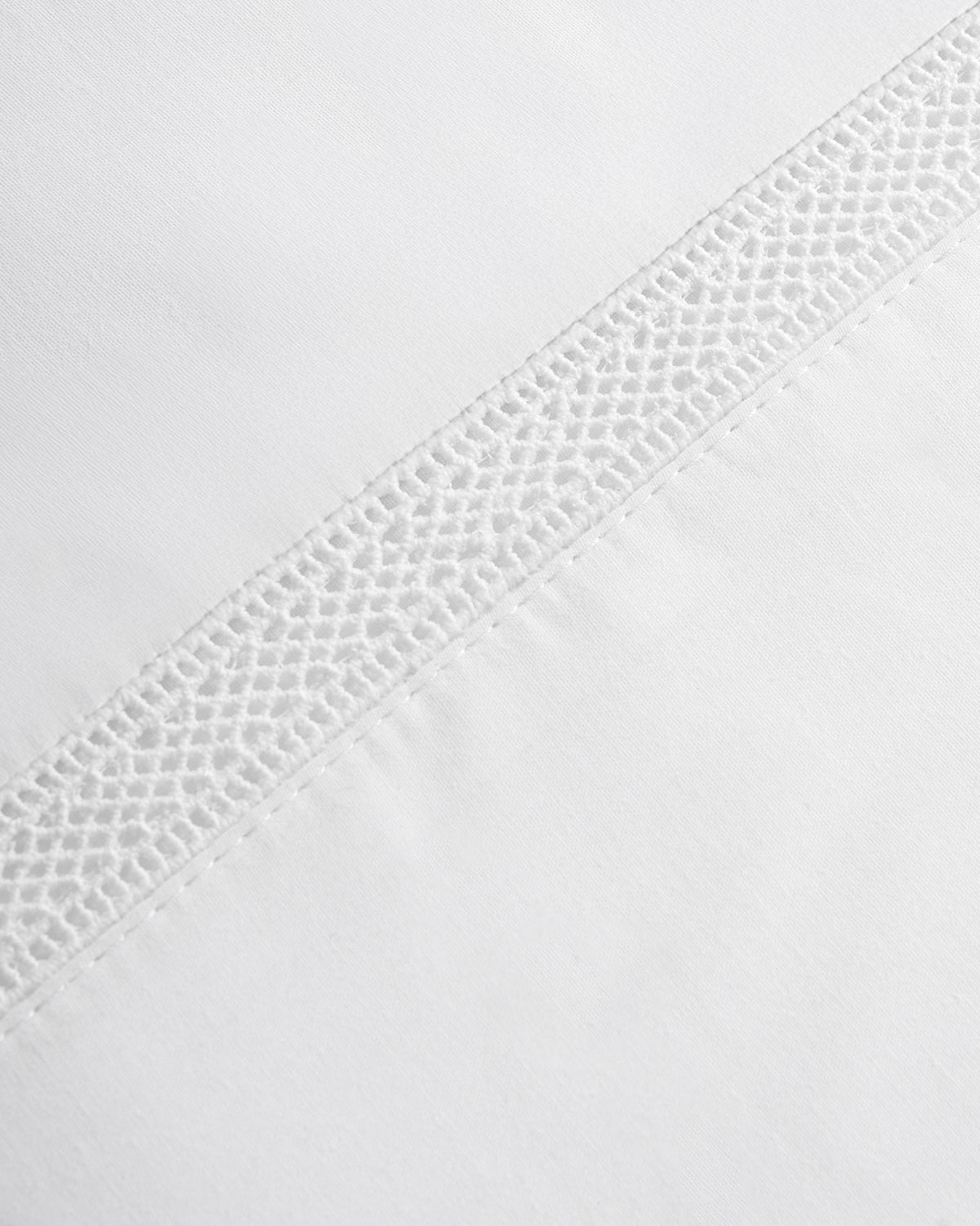 Juego sábanas algodón percal entredos blanco (180 hilos)